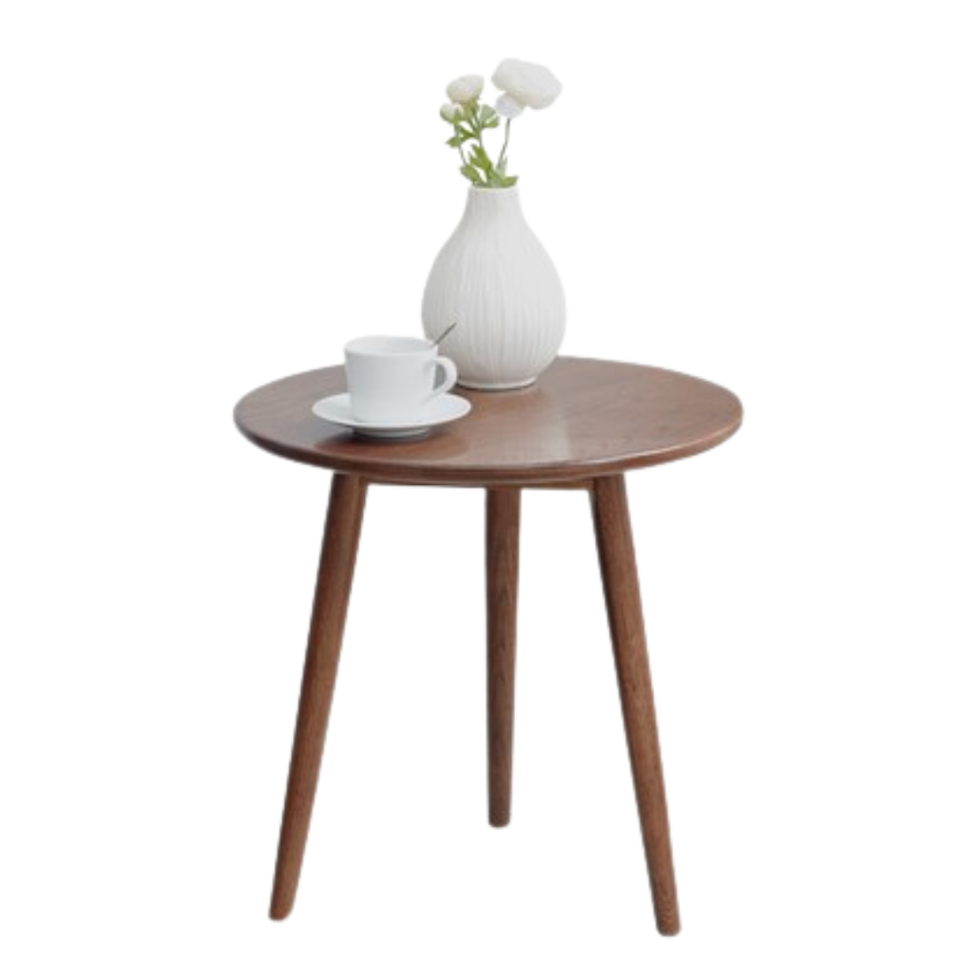 Solid Oak Round Side Table - Natural Wood Accent Table for Living Room, Bedroom & Patio - Sturdy & Stylish End Table for Coffee, Books & Decor