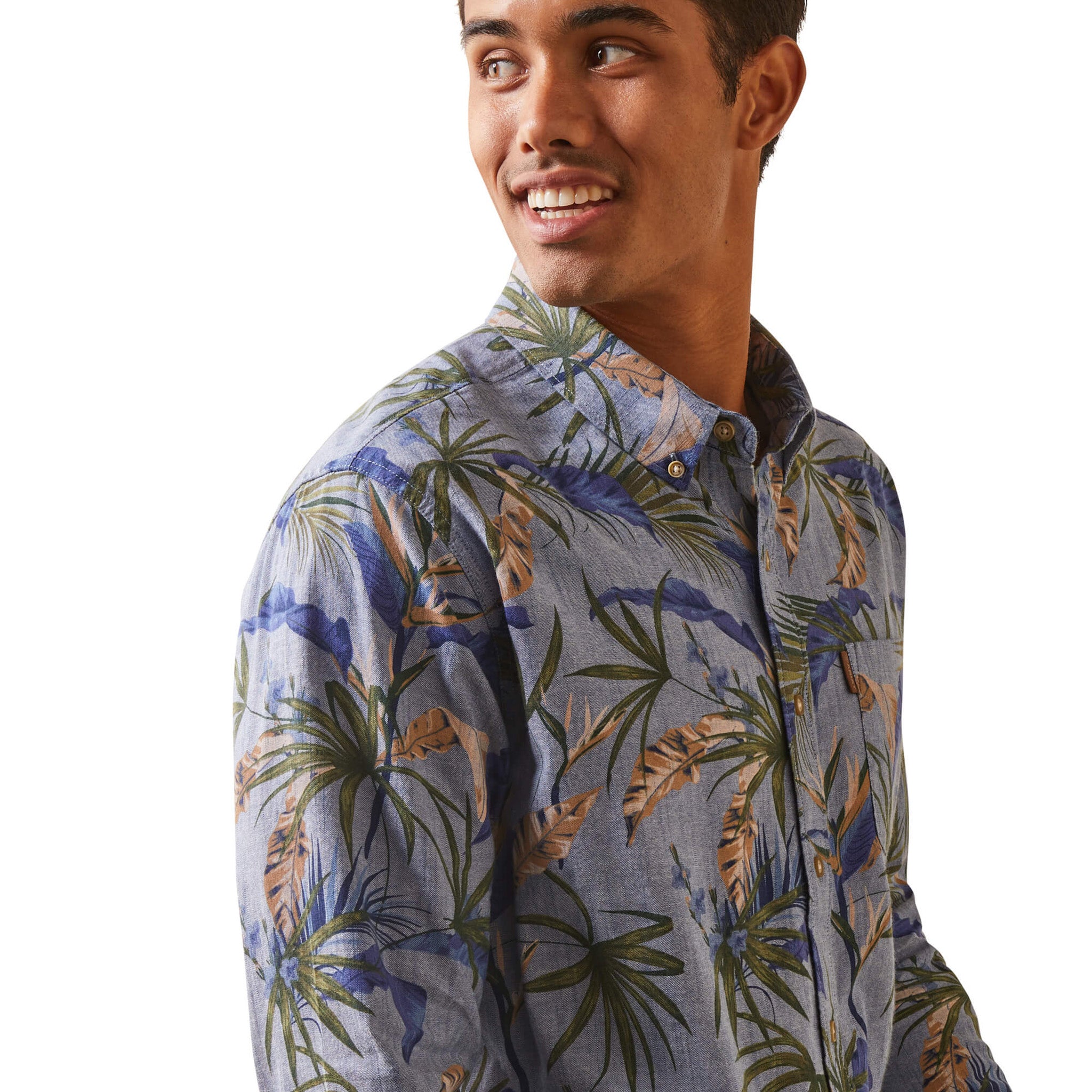 Ariat Men's Paradise Palm Short Sleeve Button-Down Shirt - Breathable & Stylish for Casual Wear, Outdoor Adventures & Summer Vacations