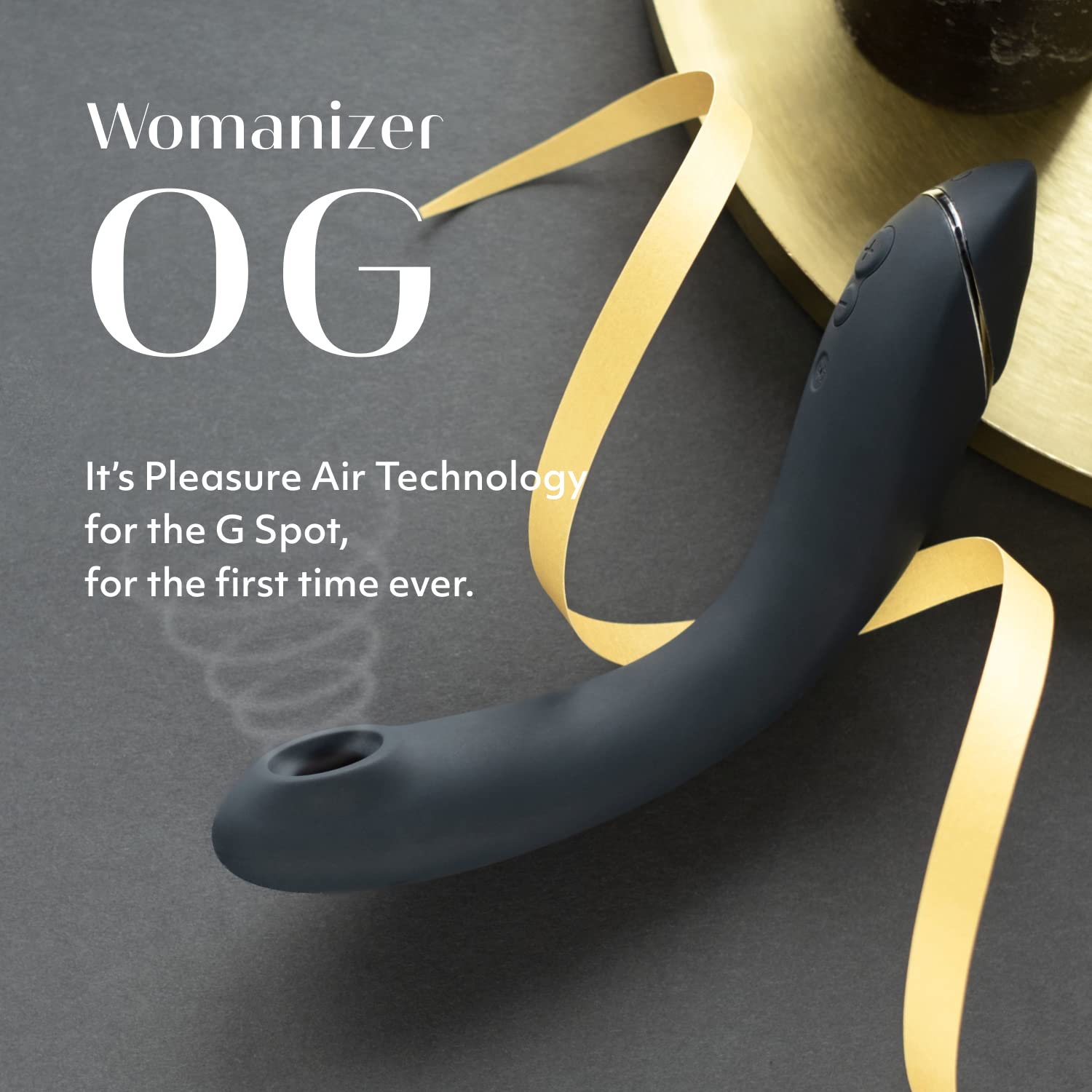 Womanizer OG G Spot Vibrator - 12 Intensity Levels & Pleasure Air Technology for Women | Flexible G-Spot Stimulator & Personal Massager | Perfect for Solo Play, Couples & Sensual Exploration (Slate)