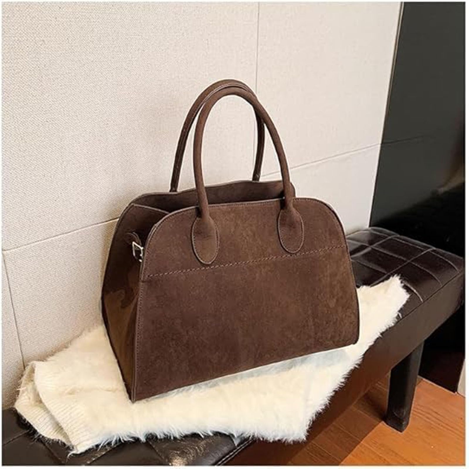 Modavo Suede Tote Bag for Women - Stylish Parisian Stroll Handbag