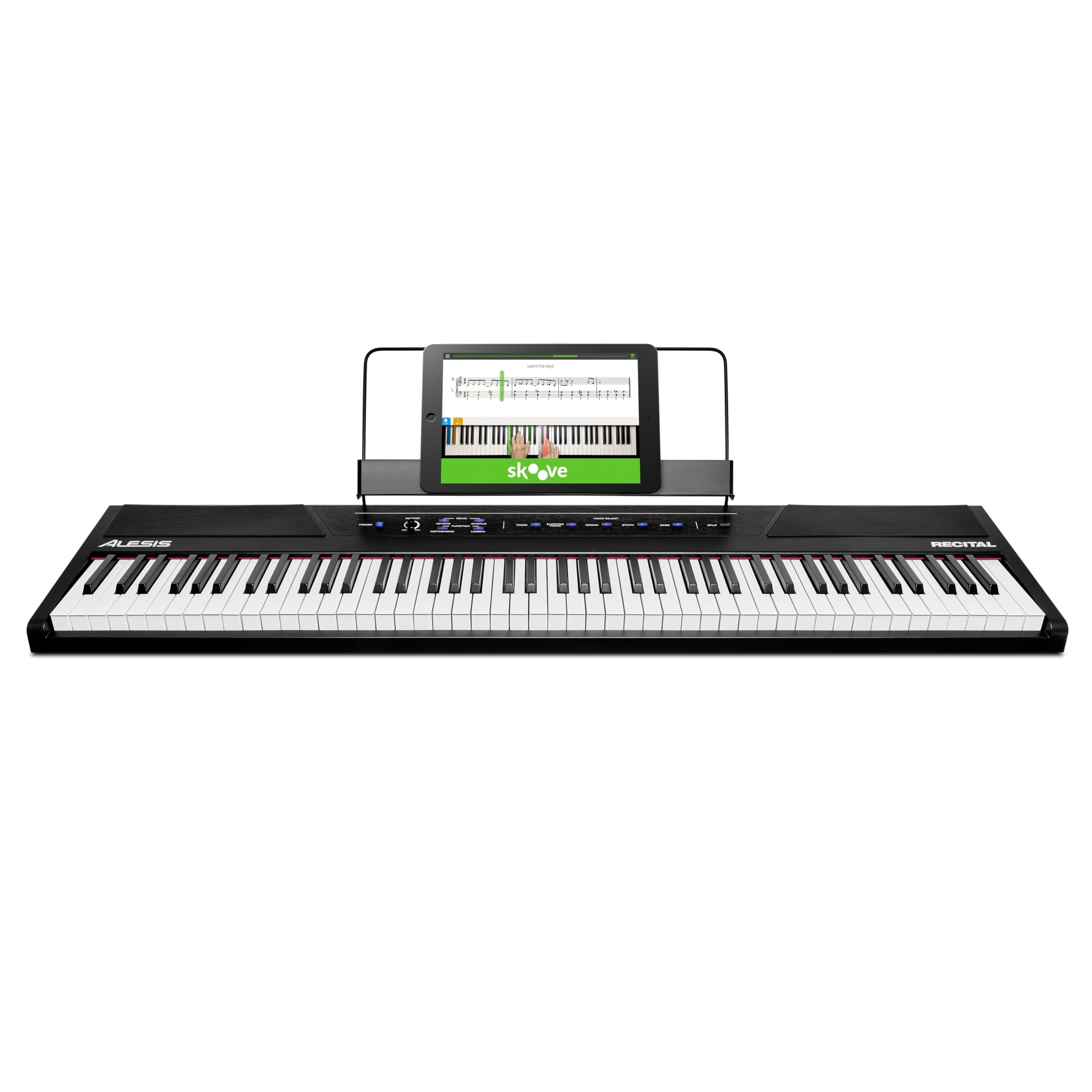 Alesis Recital 88-Key Digital Piano Keyboard with Semi-Weighted Keys, 2x20W Speakers, 5 Voice Modes, Split/Layer/Lesson Functions & FX – Perfect for Beginners, Home Practice & Music Education