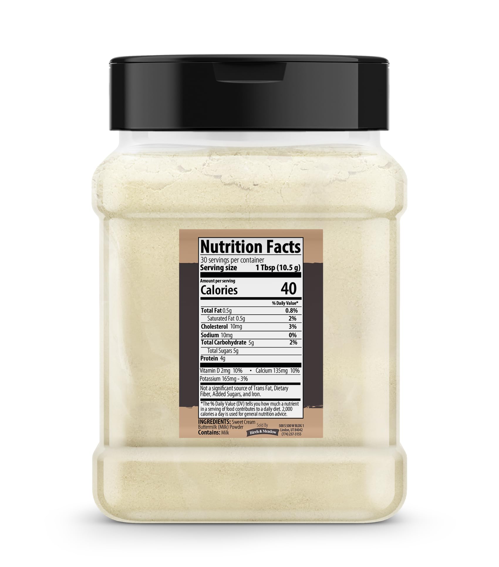 Birch & Meadow Buttermilk Powder - 11.2 oz Sweet Cream Dry Powder for Baking & Cooking | Perfect for Pancakes, Biscuits, and Homemade Recipes