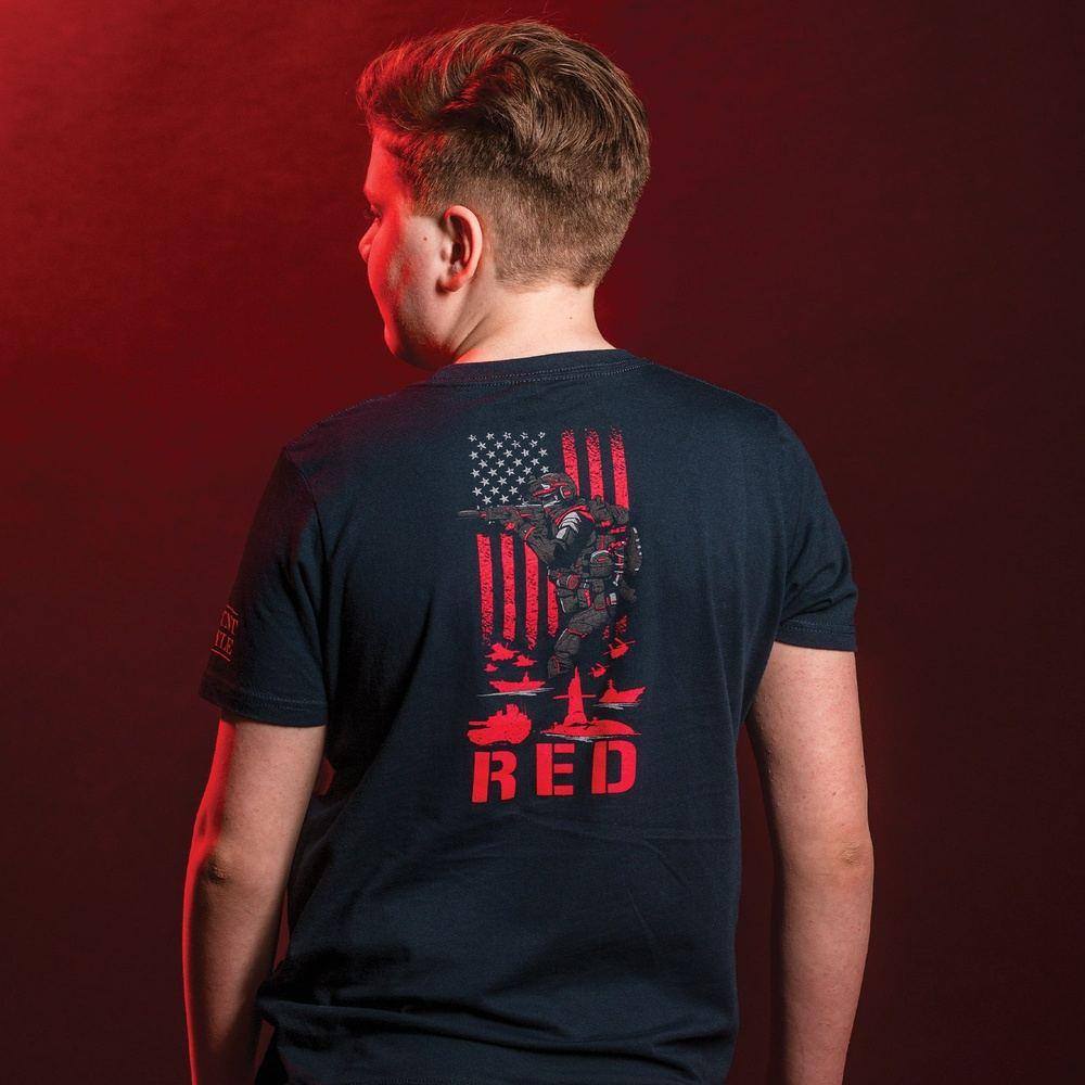 Youth Red Friday T-Shirt in Midnight Navy - Comfortable Casual Wear for School, Sports & Everyday Outfits
