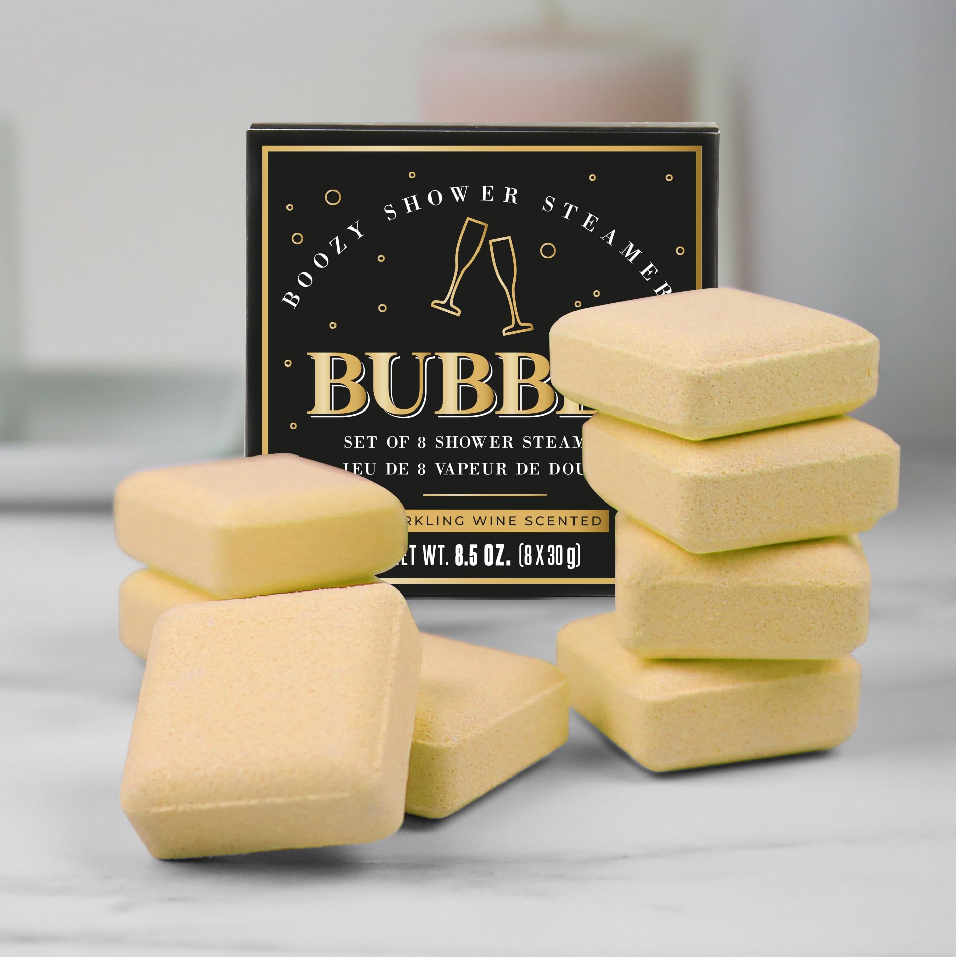 Gift Republic 8-Pack Shower Steamers - Sparkling Wine Scent for Relaxation