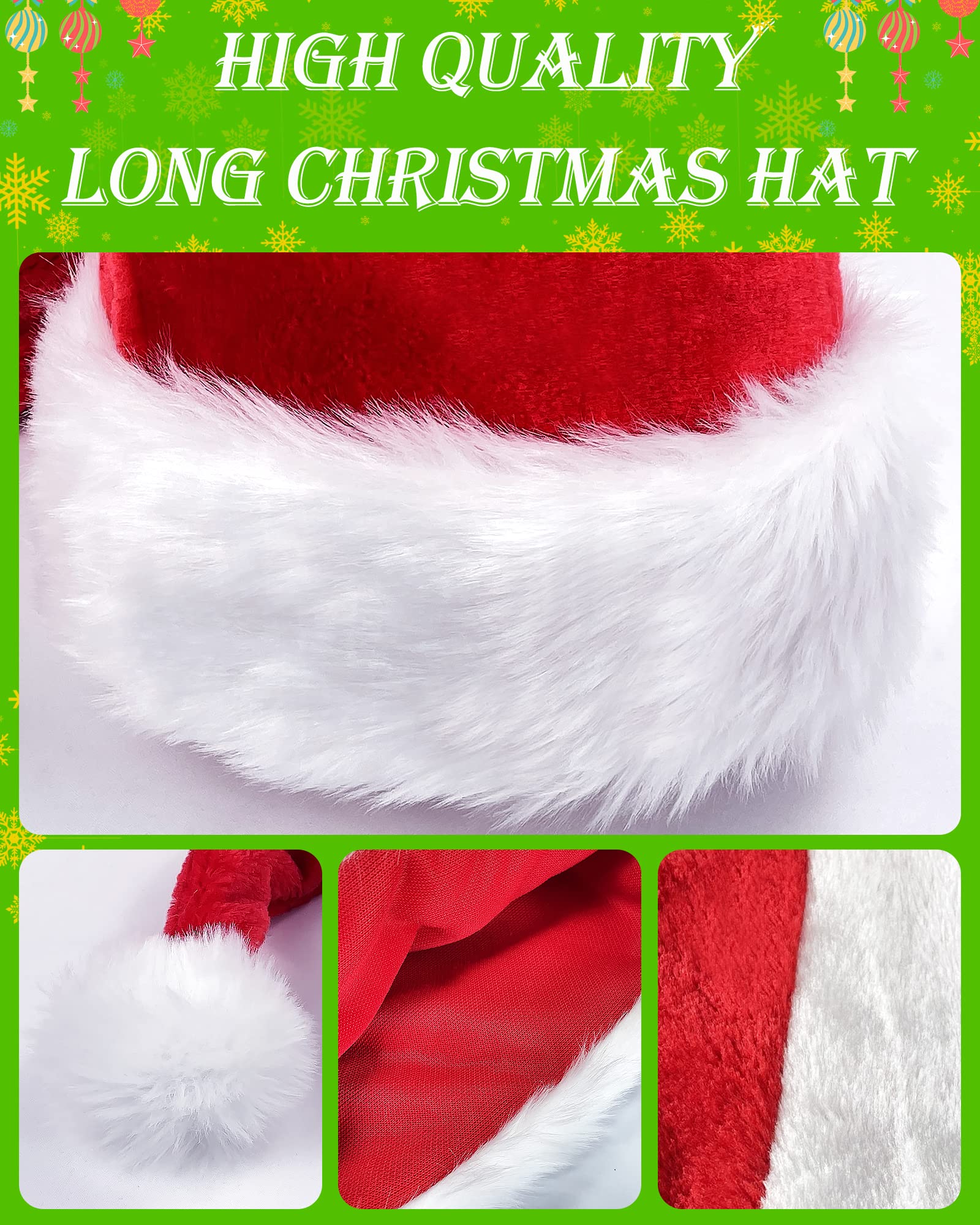 2 Pack Red and White Striped Santa Hat - Funny Christmas Elf Hats for Holiday Parties, Candy Theme Costume Accessories & Photo Props - Perfect for Xmas Celebrations, Family Gatherings and Festive Selfies