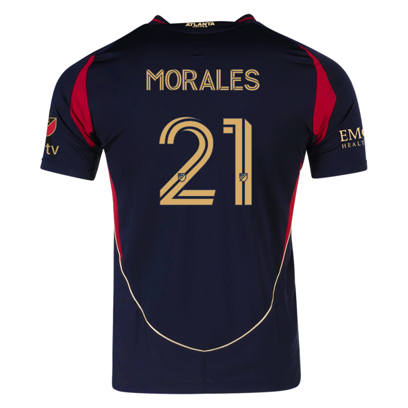 Adidas Efraín Morales Atlanta United Authentic Home Jersey 25/26 - Red/Black with MLS Patches | Official Soccer Jersey for Fans & Players | Perfect for Matchdays, Training & Collectibles