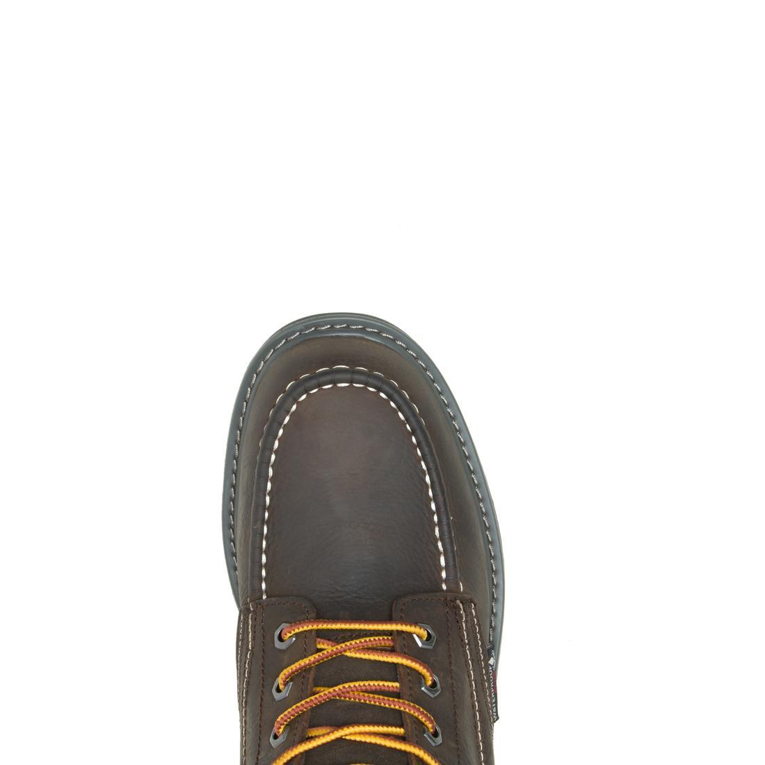 **Waterproof Moc Toe Work Boots for Men - 6 Inch Steel Toe Safety Boots for Construction, Hiking & Outdoor Work - Slip Resistant & Durable**