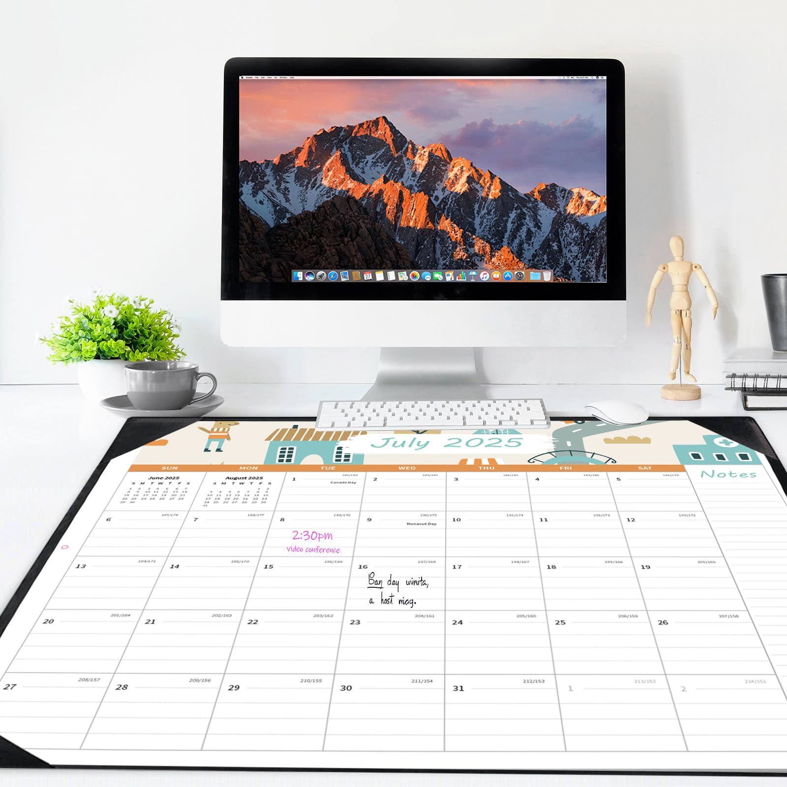 2025-2026 Large 18-Month Desk Calendar (22x17 Inches) - March 2025 to August 2026 Planner with To-Do Lists, Notes Section & Marked Holidays - Perfect for Office, Home or School Organization (Black)