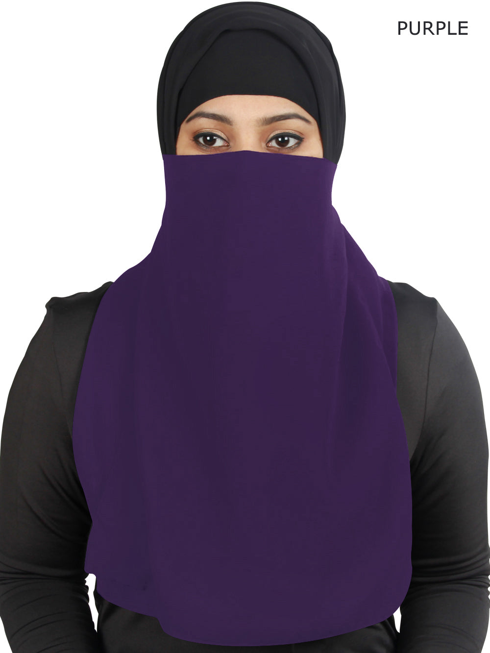 Black Georgette Half Niqab Nosepiece - Breathable & Comfortable Face Cover for Women - Perfect for Daily Wear, Prayer, and Outdoor Activities