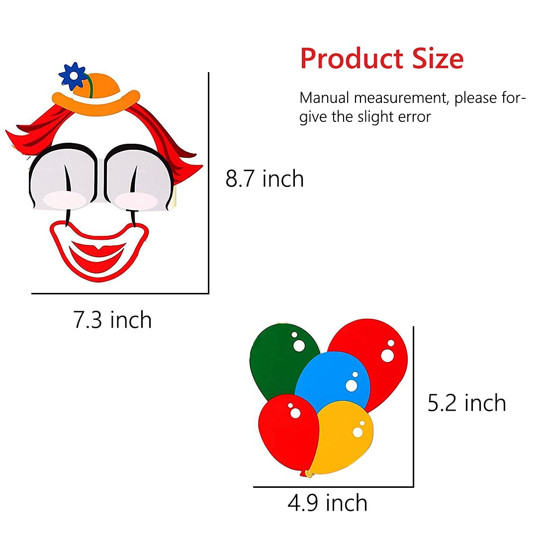 36pcs Circus Photo Booth Props with Stickers - Funny Carnival Theme Party Decorations for Birthday, Baby Shower & Halloween - Perfect for Photo Booths, Themed Parties & Social Media Fun