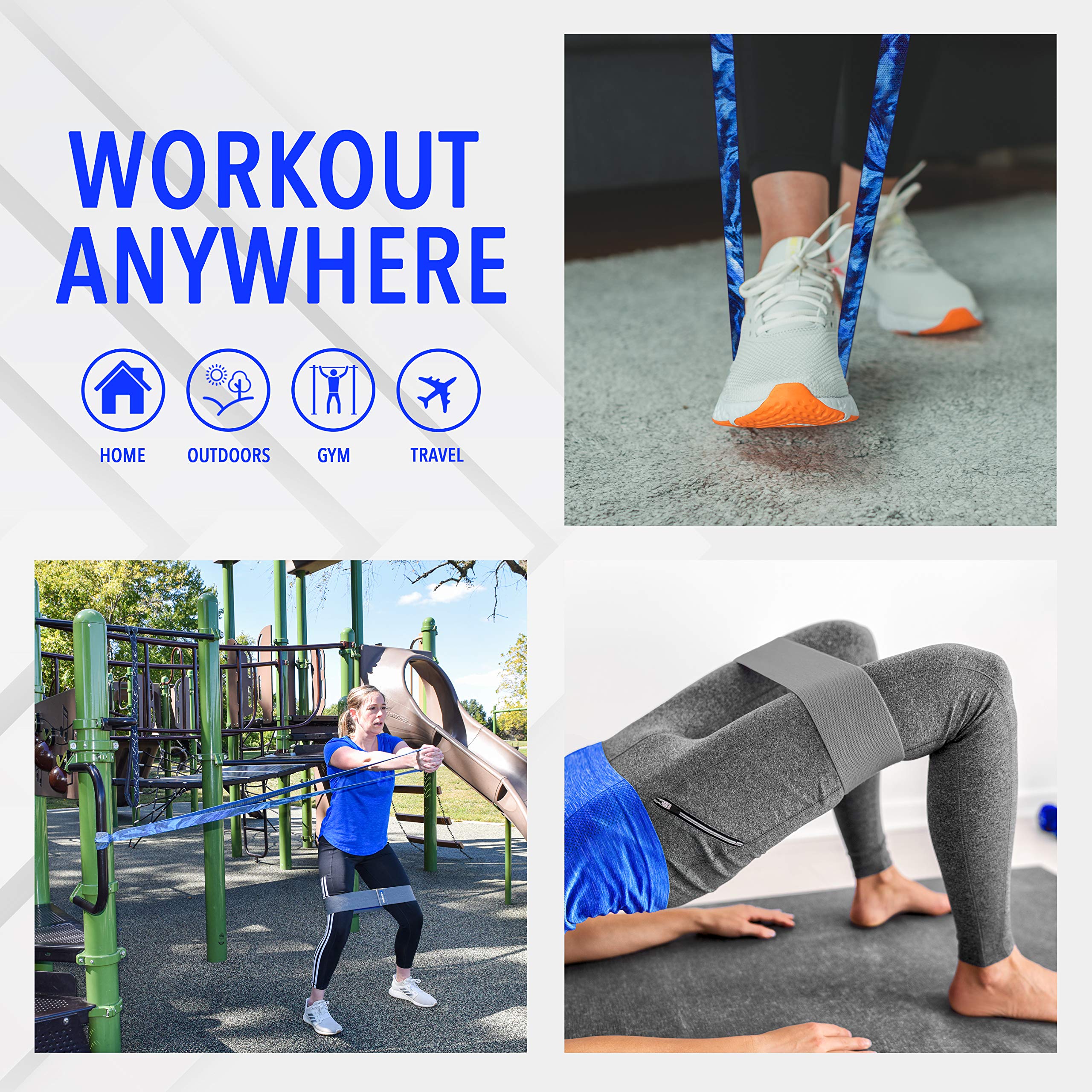 Vitality Flex Fitness Resistance Bands Set for Women - Long Fabric & Booty Bands for Glute & Hip Workouts - Non-Slip Heavy Duty Exercise Bands for Home Gym, Yoga, Pilates & Strength Training - Perfect for Leg Day, Butt Lifts & Full Body Toning