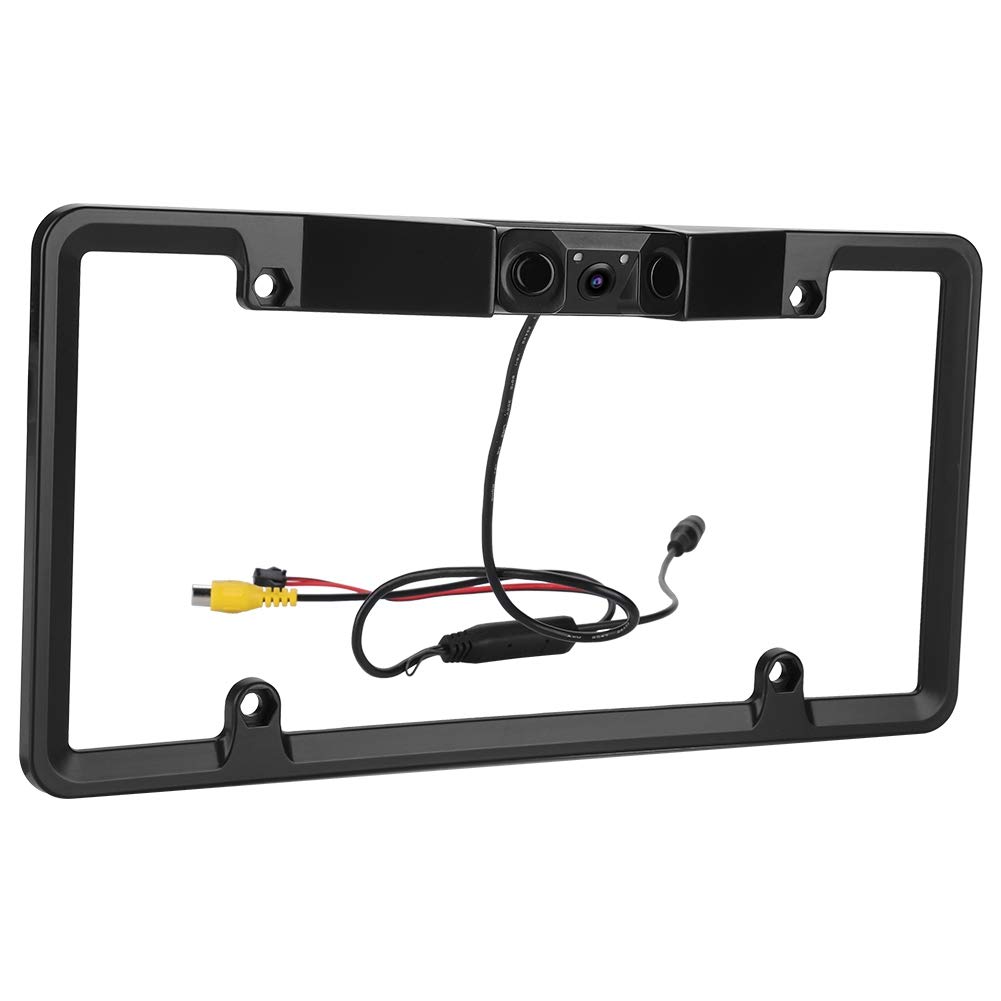 Universal Car License Plate Frame Backup Camera with 170° Wide View Angle & Parking Sensor - IP67 Waterproof Reversing Assist Security System for Vehicles | Perfect for Parking Assistance, Night Driving & Tight Space Maneuvering