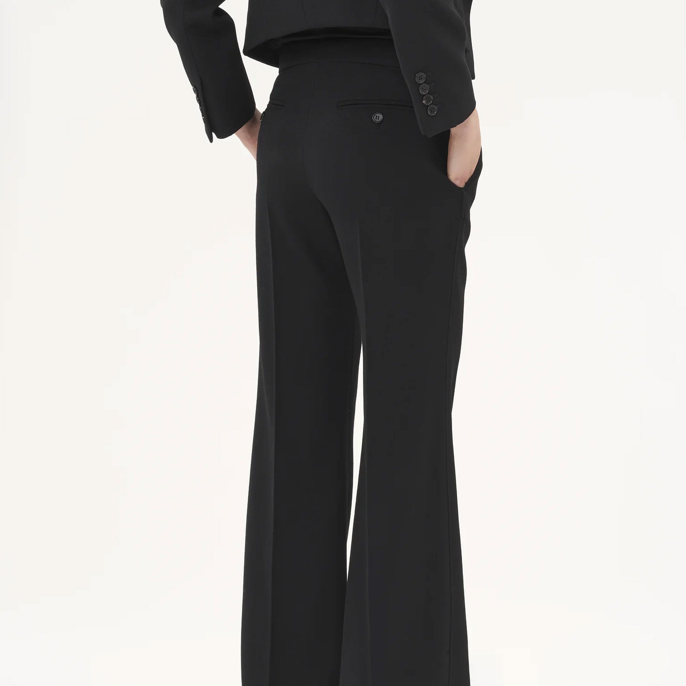 Stylish Flared Tailored Trousers for Women - Classic Black High Waist Pants | Perfect for Office, Casual Wear & Evening Outfits