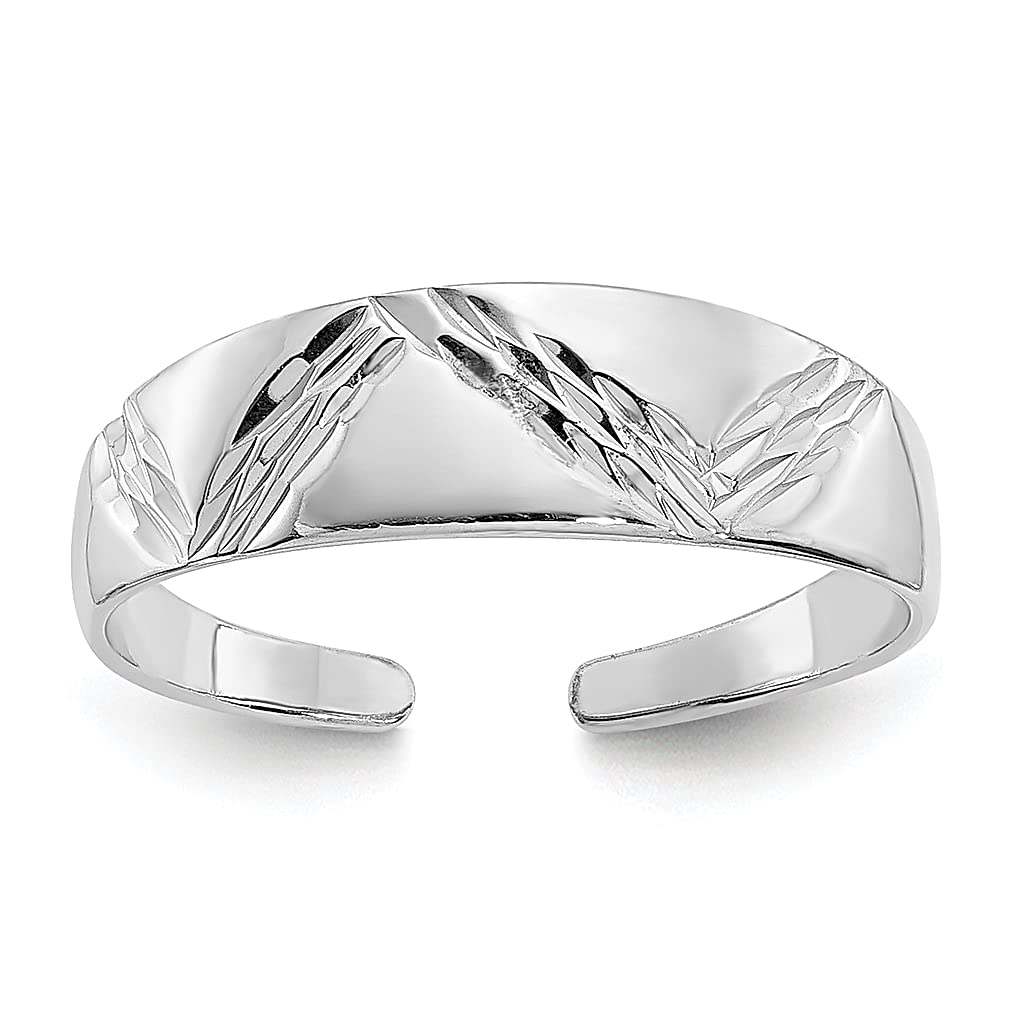 14K White Gold Adjustable Toe Ring Set for Women - Elegant Fine Jewelry Gift for Her - Perfect for Beach, Wedding & Summer Outfits