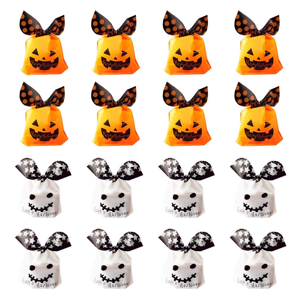 50Pcs Halloween Candy Bags - Reusable Trick or Treat Goodie Bags for Kids Party Favors, Halloween Treat Bags for Classroom, School Events & Neighborhood Trick-or-Treating