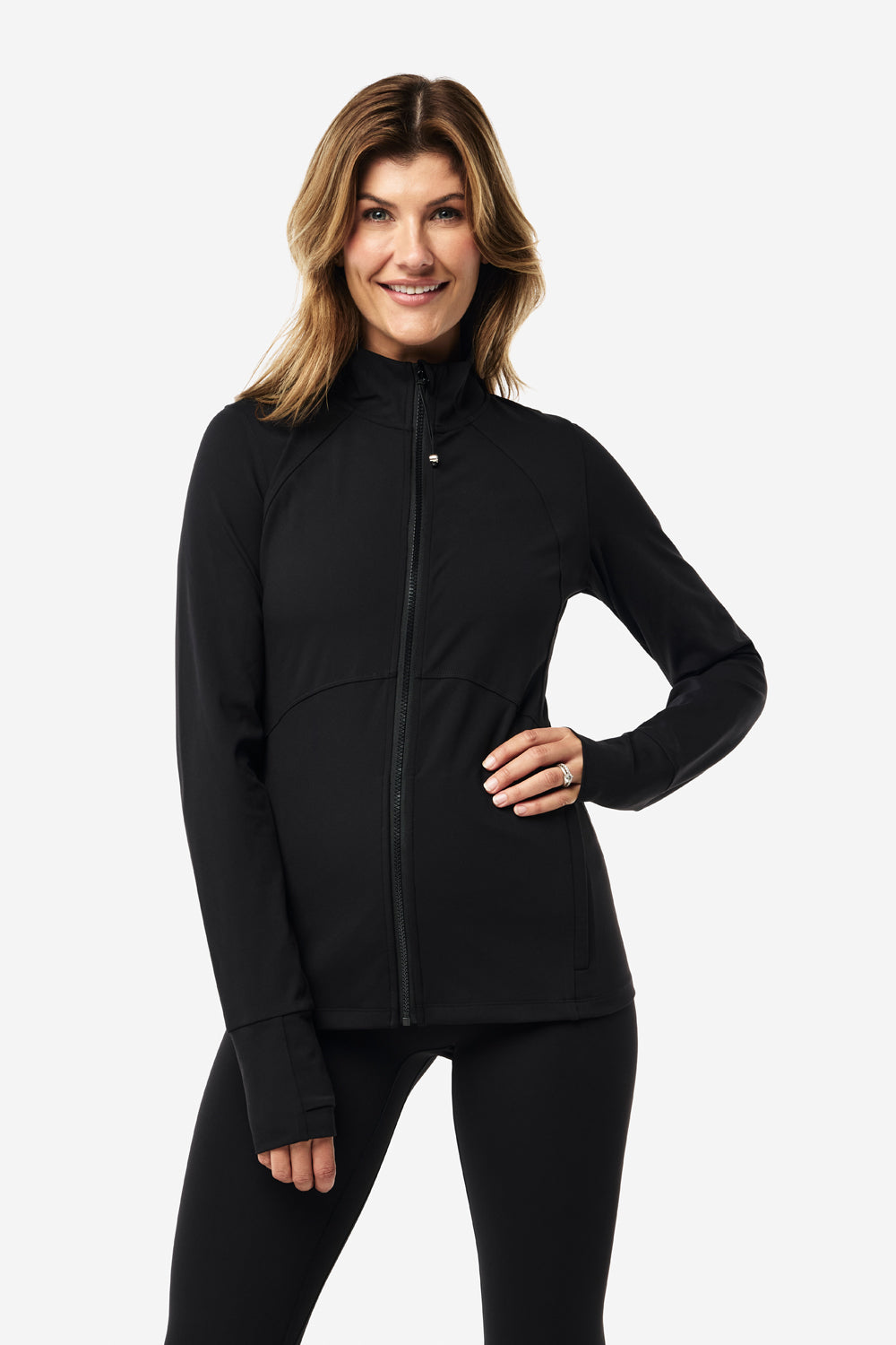 Zip Through Base Jacket - Black | Lightweight Waterproof Windbreaker for Hiking, Running & Outdoor Activities
