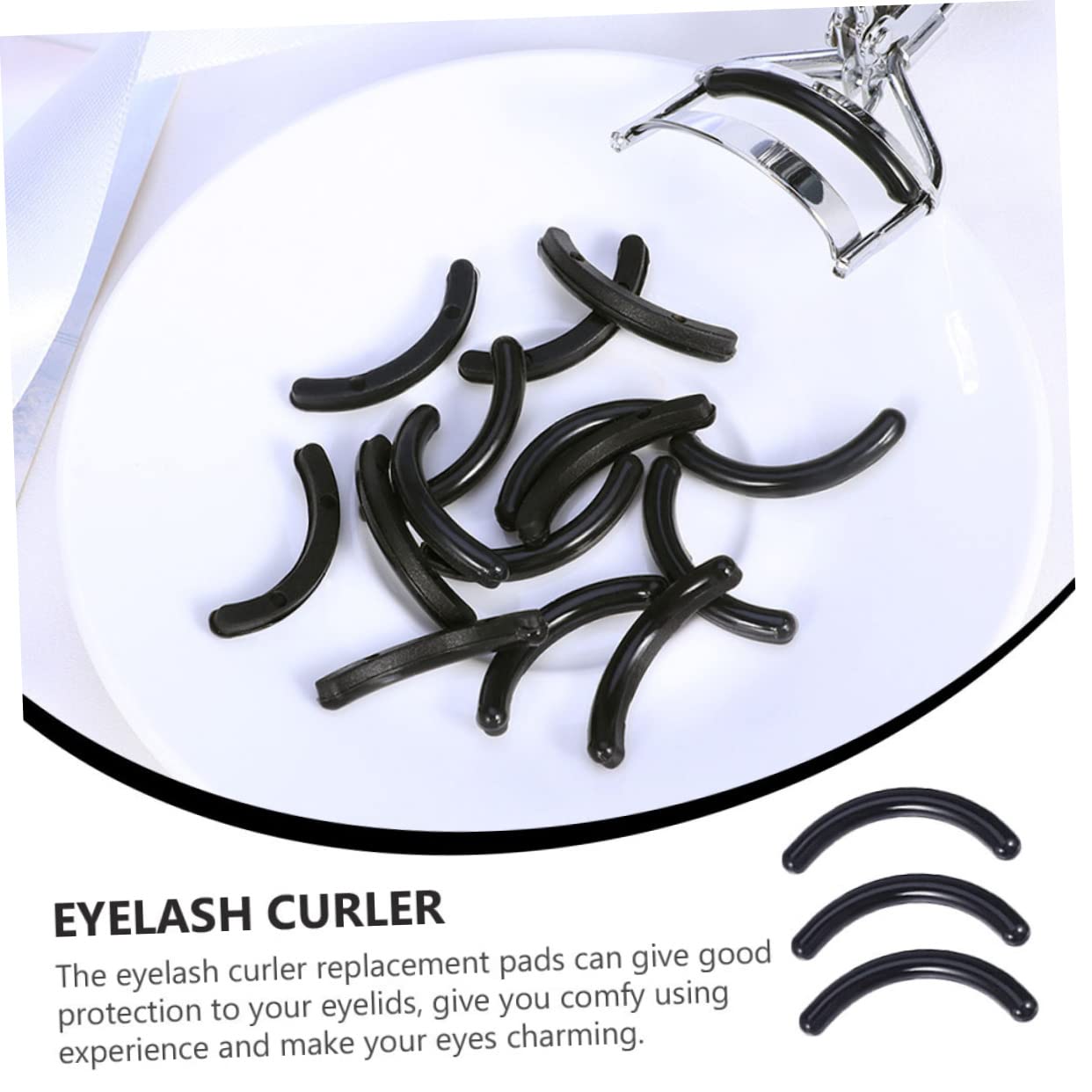 Minkissy Eyelash Curler Replacement Pads - 180pcs Silicone Eyelash Curler Pads Set for Comfortable & Pain-Free Lash Curling - Perfect for Home, Salon & Travel Makeup Kit