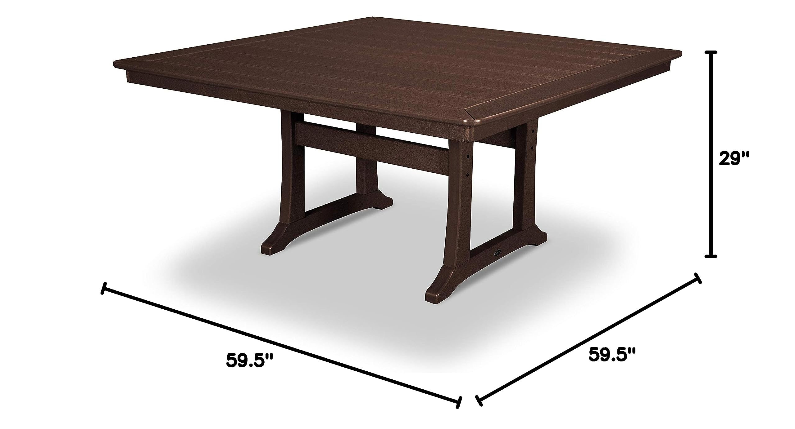 POLYWOOD® Mahogany Outdoor Dining Table - Weather-Resistant, Durable & Stylish for Patio, Garden, Poolside & Backyard Entertaining