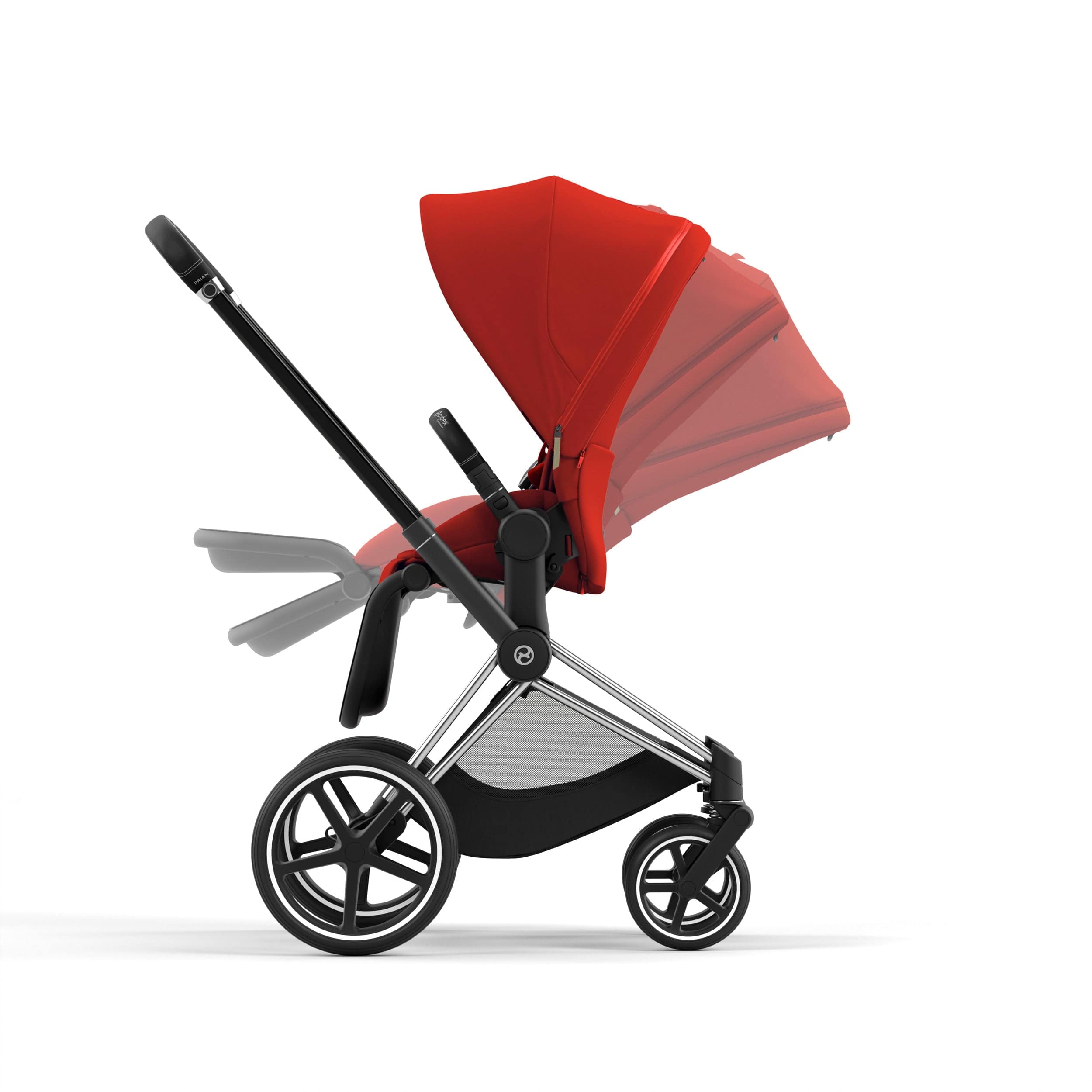 Cybex Priam 4 Complete Stroller - Chrome/Black Luxury Baby Stroller with All-Wheel Suspension | Perfect for Urban Walking, Travel & Everyday Use
