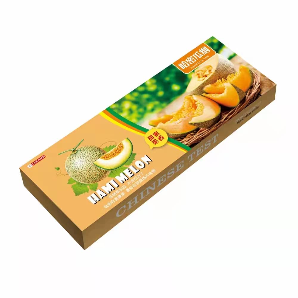 Fruit Flavored Herbal Cigarettes - Nicotine Free Tobacco Alternative with Rose, Cherry, Blueberry, Strawberry, Grape & Peach - 5 Packs (Cantaloupe Flavor) | Relaxing Aromatherapy for Stress Relief & Social Gatherings
