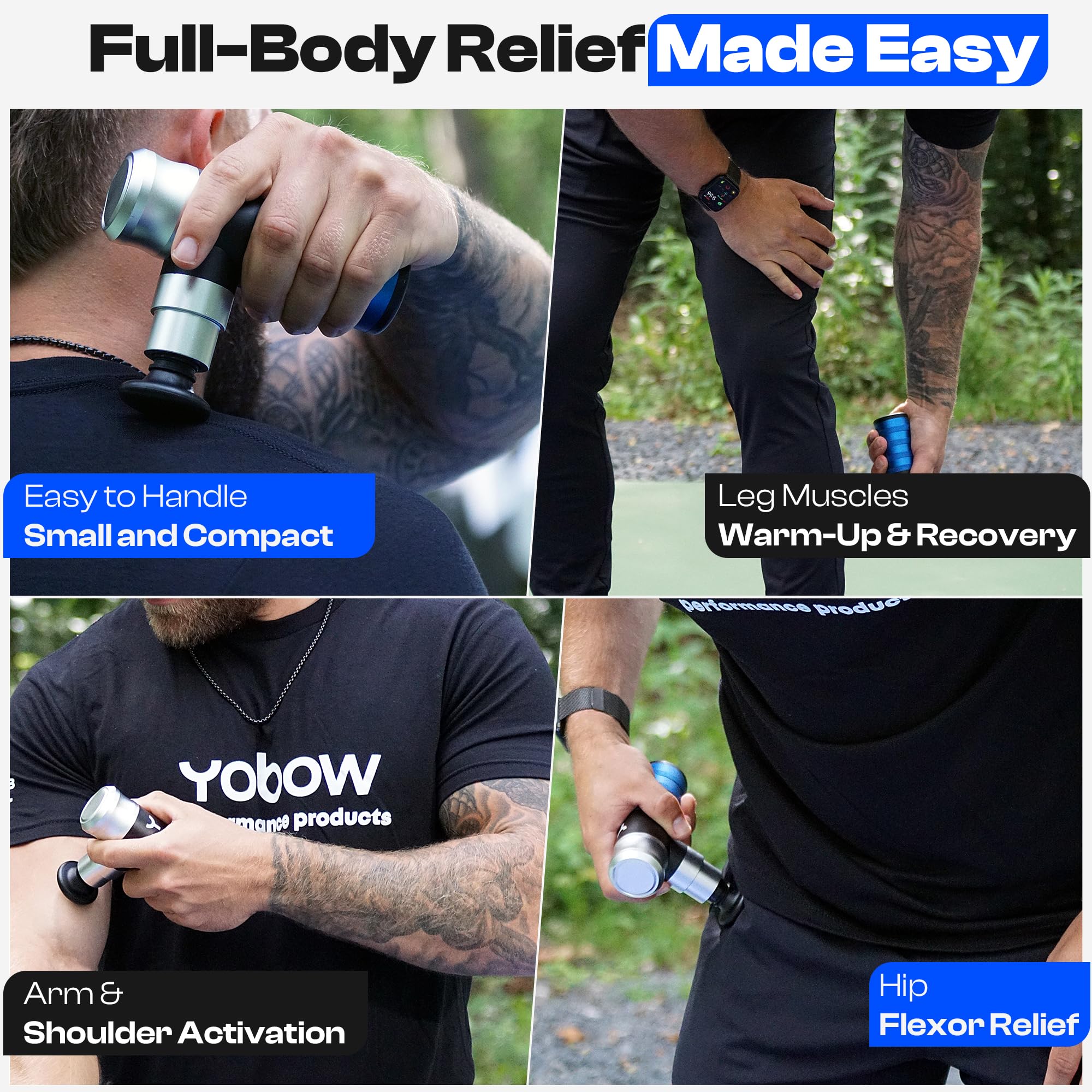 Portable Mini Massage Gun with 4 Speeds & 6 Colors - Fast USB-C Charging - Deep Tissue Pain Relief - Includes Carrying Case | Perfect for Athletes, Office Workers & Home Use