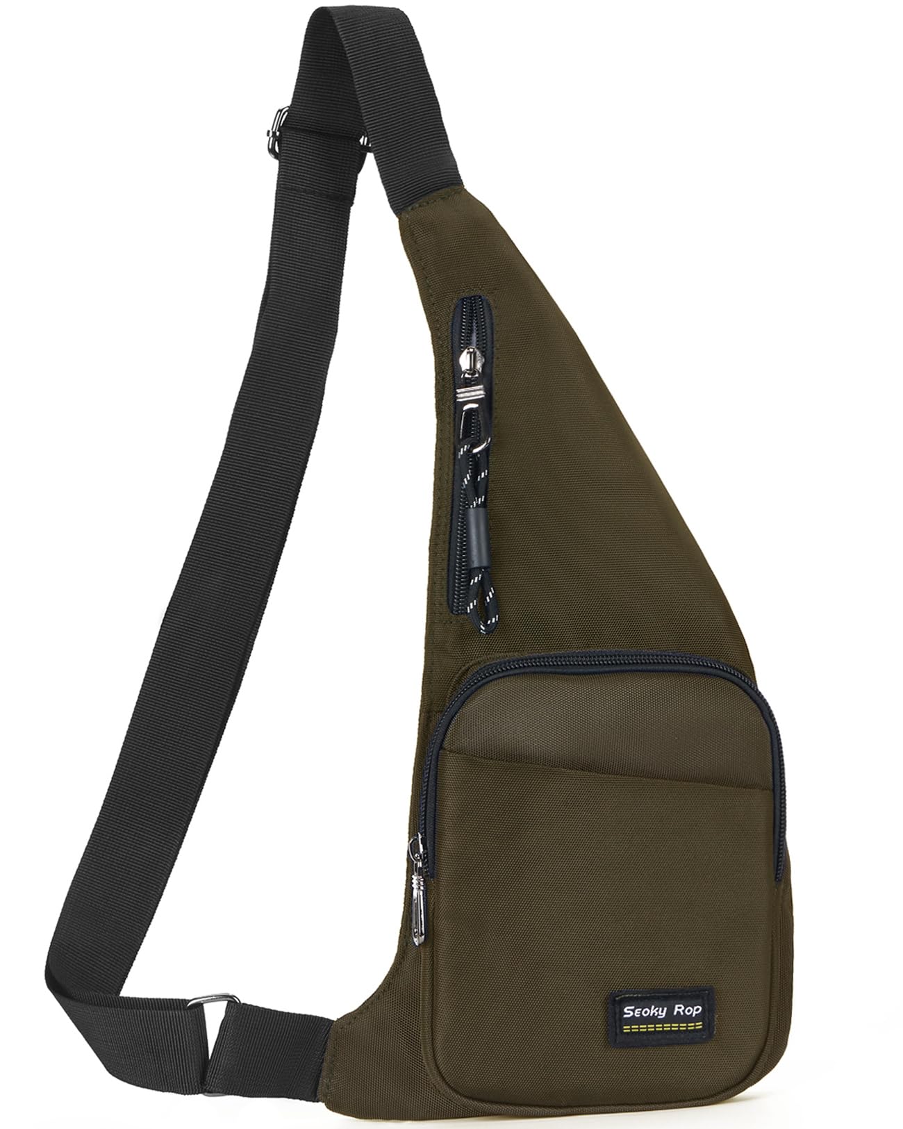 Seoky Rop Sling Bag for Men & Women - Slim Anti-Theft Crossbody Chest Bag with Pocket - Perfect for Travel, Hiking & Outdoor Activities (Army Green)