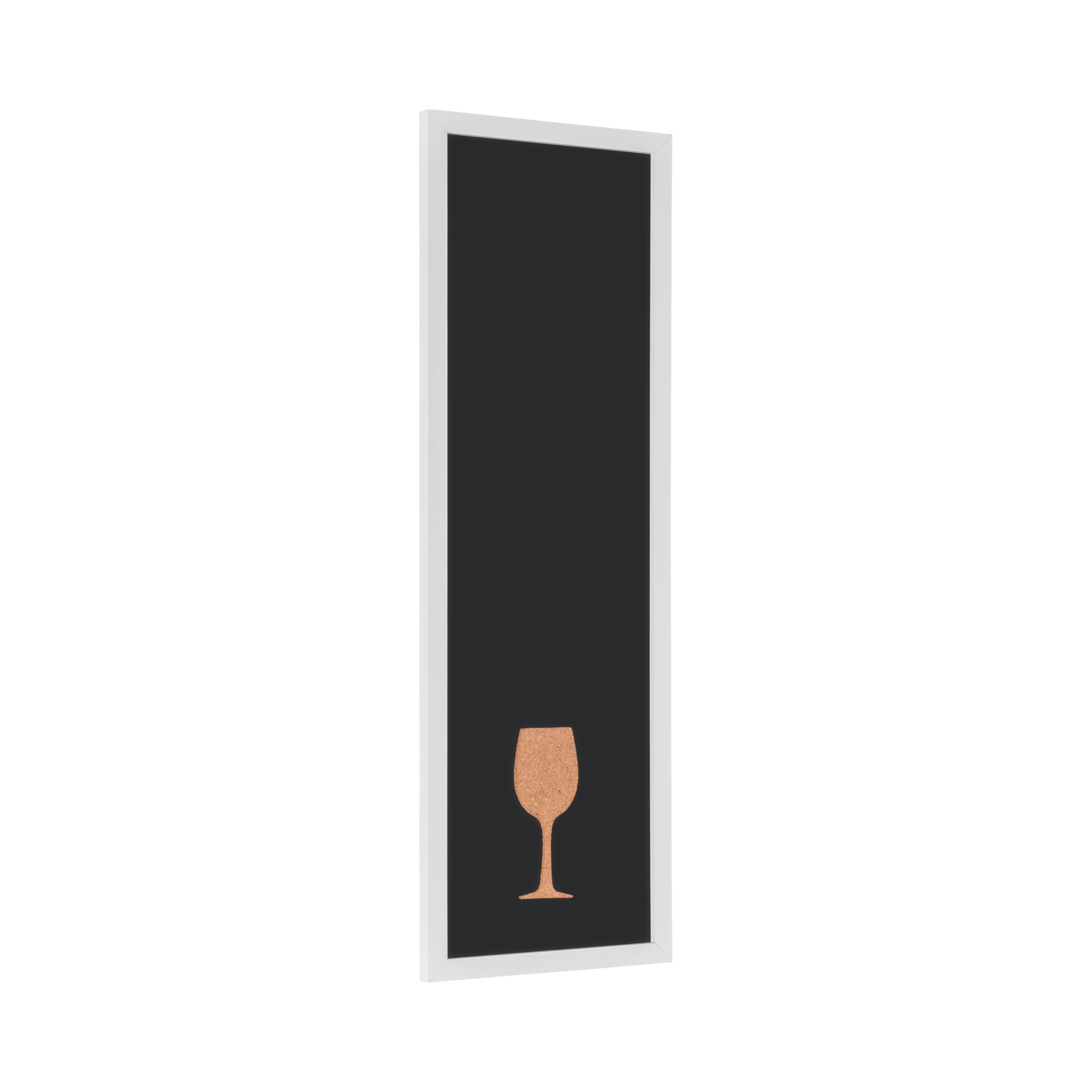 Black Chalkboard with Memo Board - 2CHALK Vino White Frame - Perfect for Kitchen, Office, and Home Organization