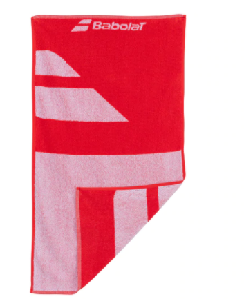 Babolat Medium Tennis Towel - White & Red - Absorbent Sports Towel for Tennis, Gym, and Workout - Perfect for Athletes and Fitness Enthusiasts