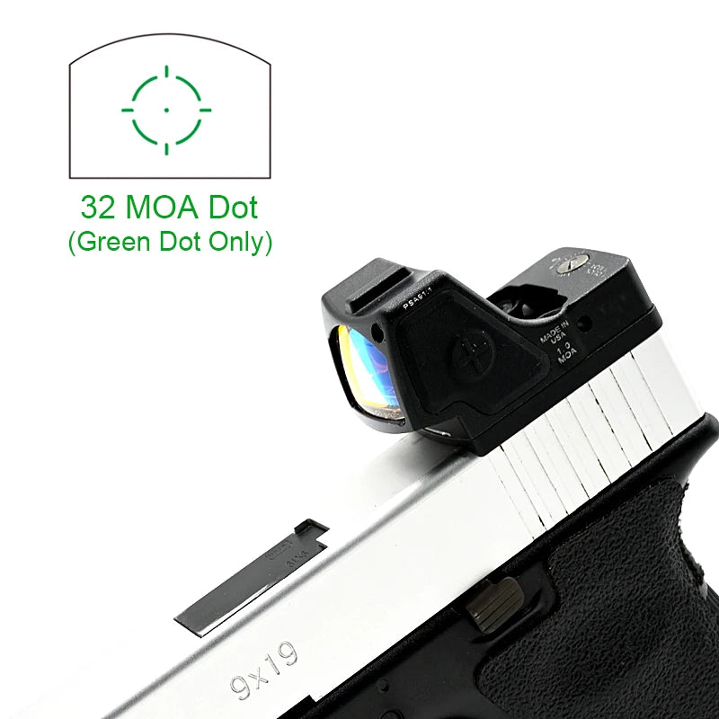 Tactical RMR HD Red Green Dot Sight - Compact Pistol Reflex Sight with Light Sensing System | Picatinny Mount Scope Optics for Rifles & Handguns | Ideal for Hunting, Shooting Range & Tactical Training