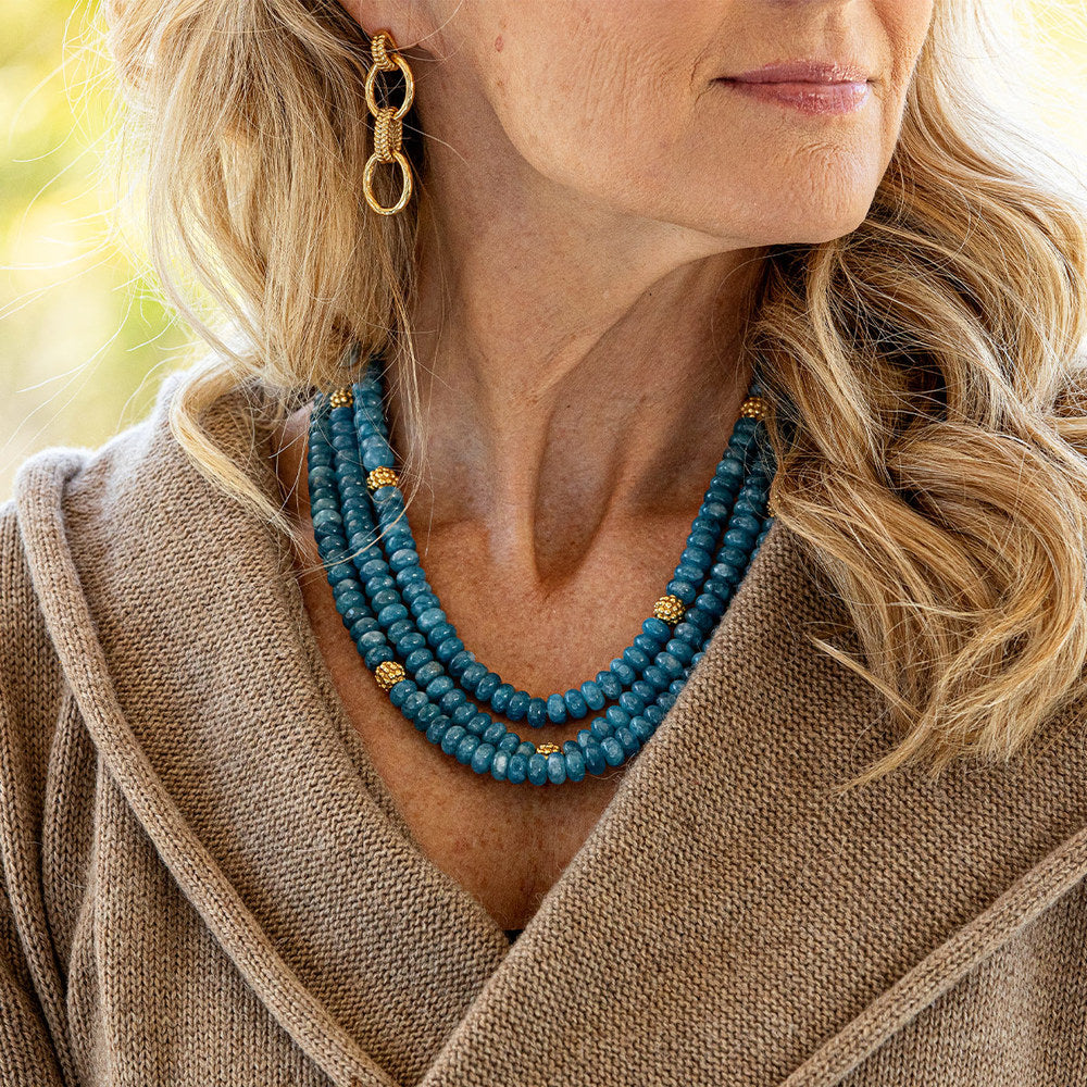 Capucine De Wulf Berry & Bead Triple Strand Necklace - Elegant Layered Beaded Jewelry for Women | Perfect for Parties, Weddings & Everyday Wear