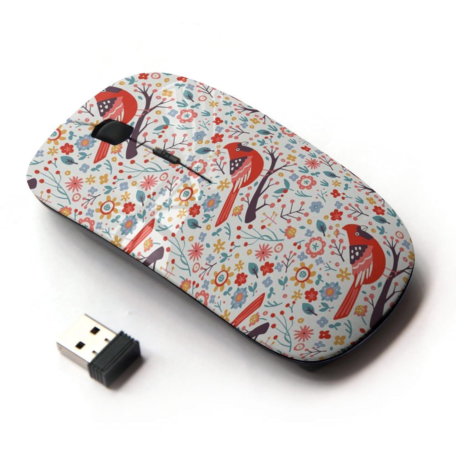 2.4G Wireless Optical Mouse - Pink Floral Design for Women, Girls | Perfect for Office, Home, Gaming & Travel Use