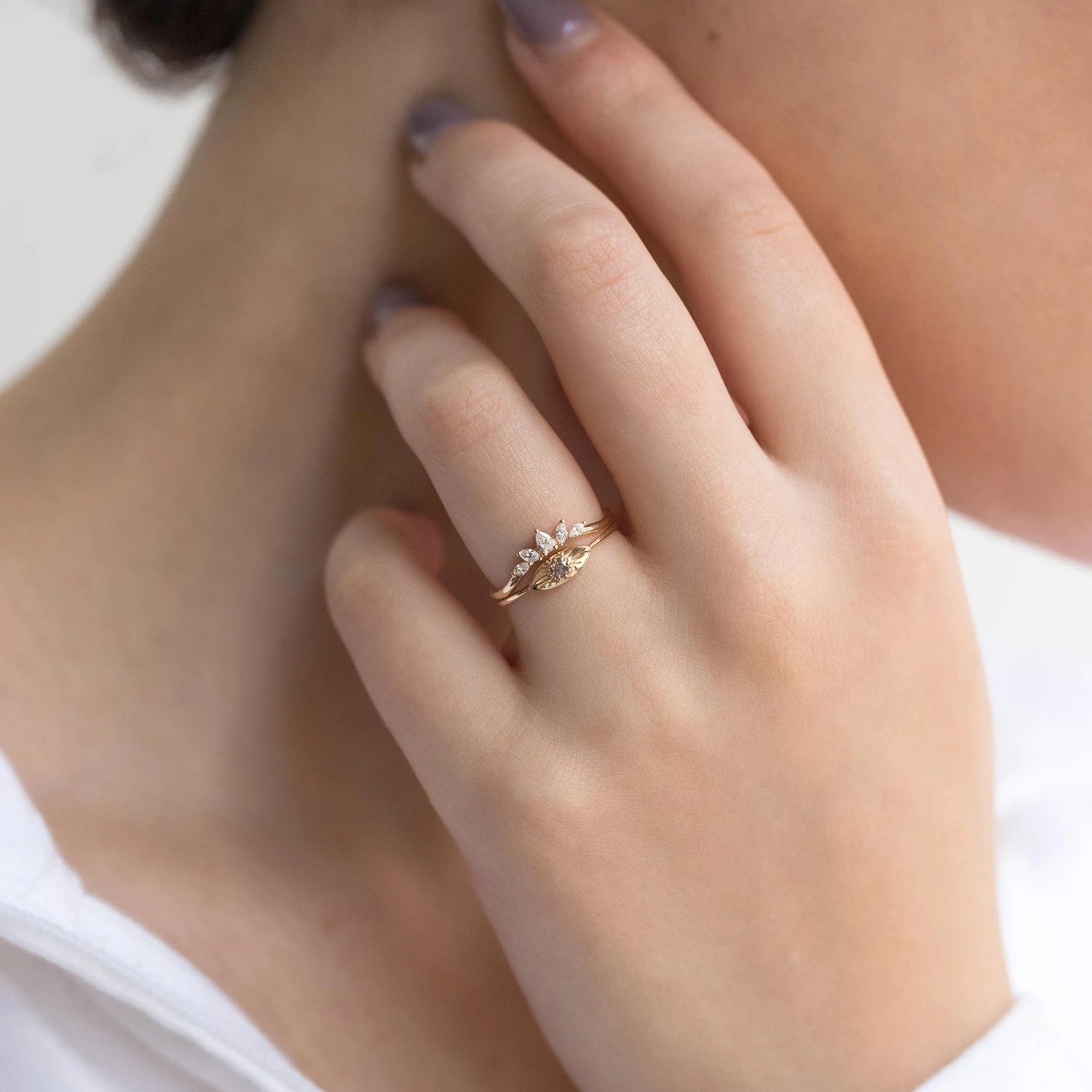 14K Yellow Gold Illumina Band with White Diamonds - Elegant Stackable Ring for Weddings, Anniversaries & Everyday Wear