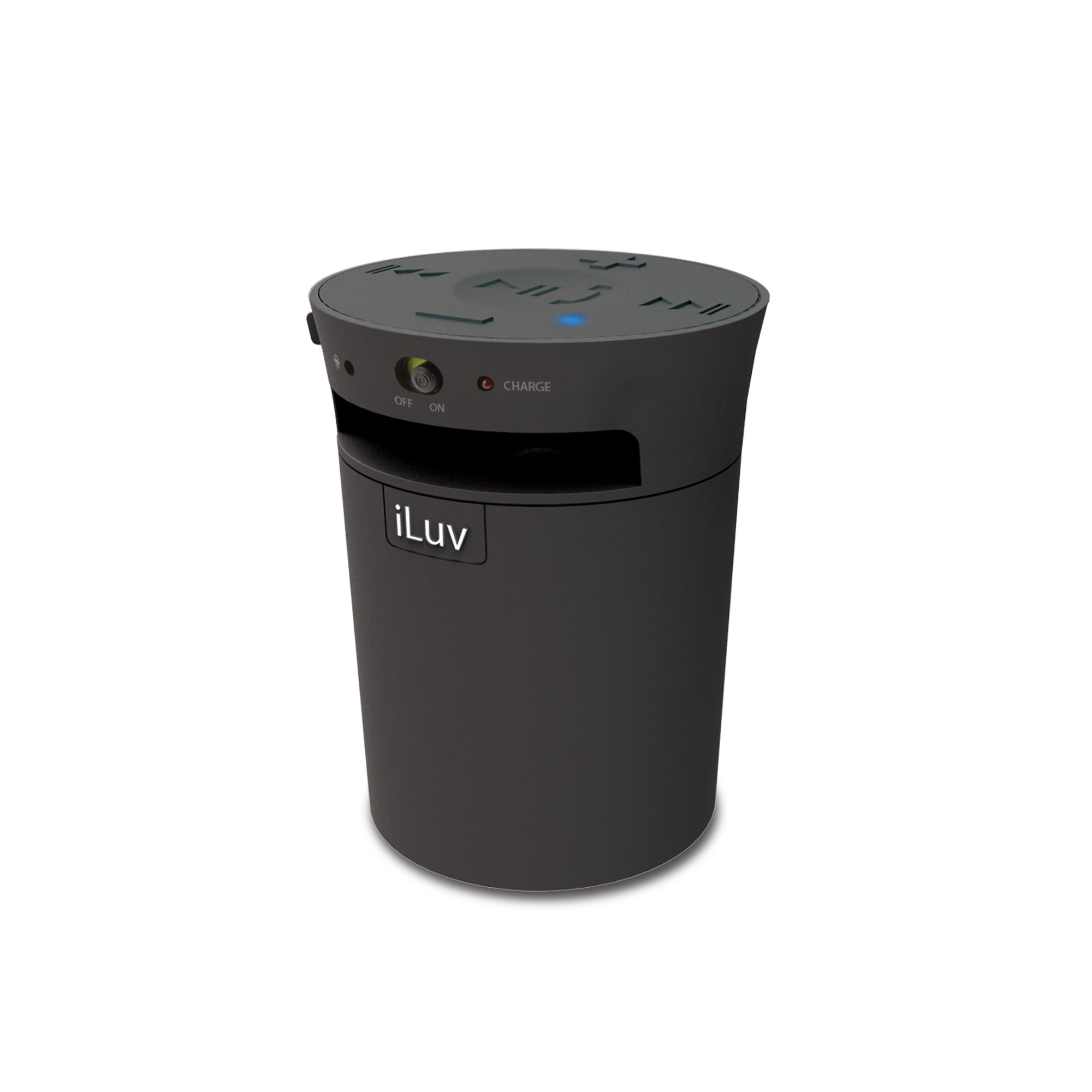 iLuv MobiCup Splash-Resistant Wireless Bluetooth Speaker with Built-in Mic | Portable Speakerphone for Kindle, Tablet, Smartphone & Laptop | Perfect for Outdoor, Poolside & Home Use (Black)