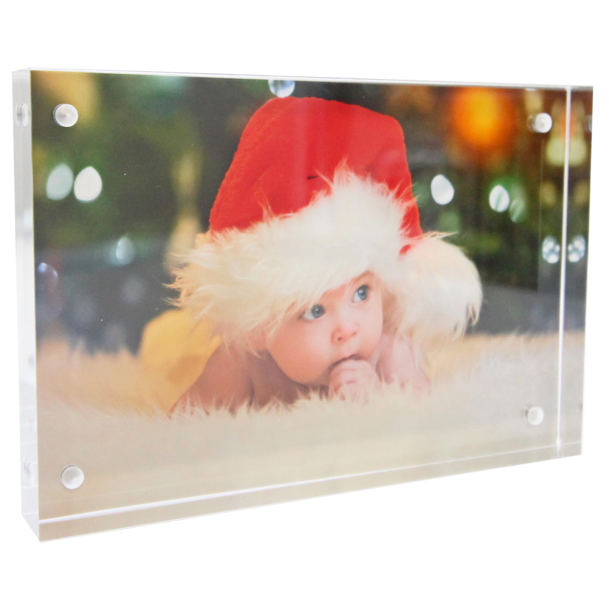 Clear Acrylic 4x6 Picture Frame Photo Block - Perfect for Displaying Art, Prints & Photos | Home Decor, Office Desk Display, Wedding Gift Idea