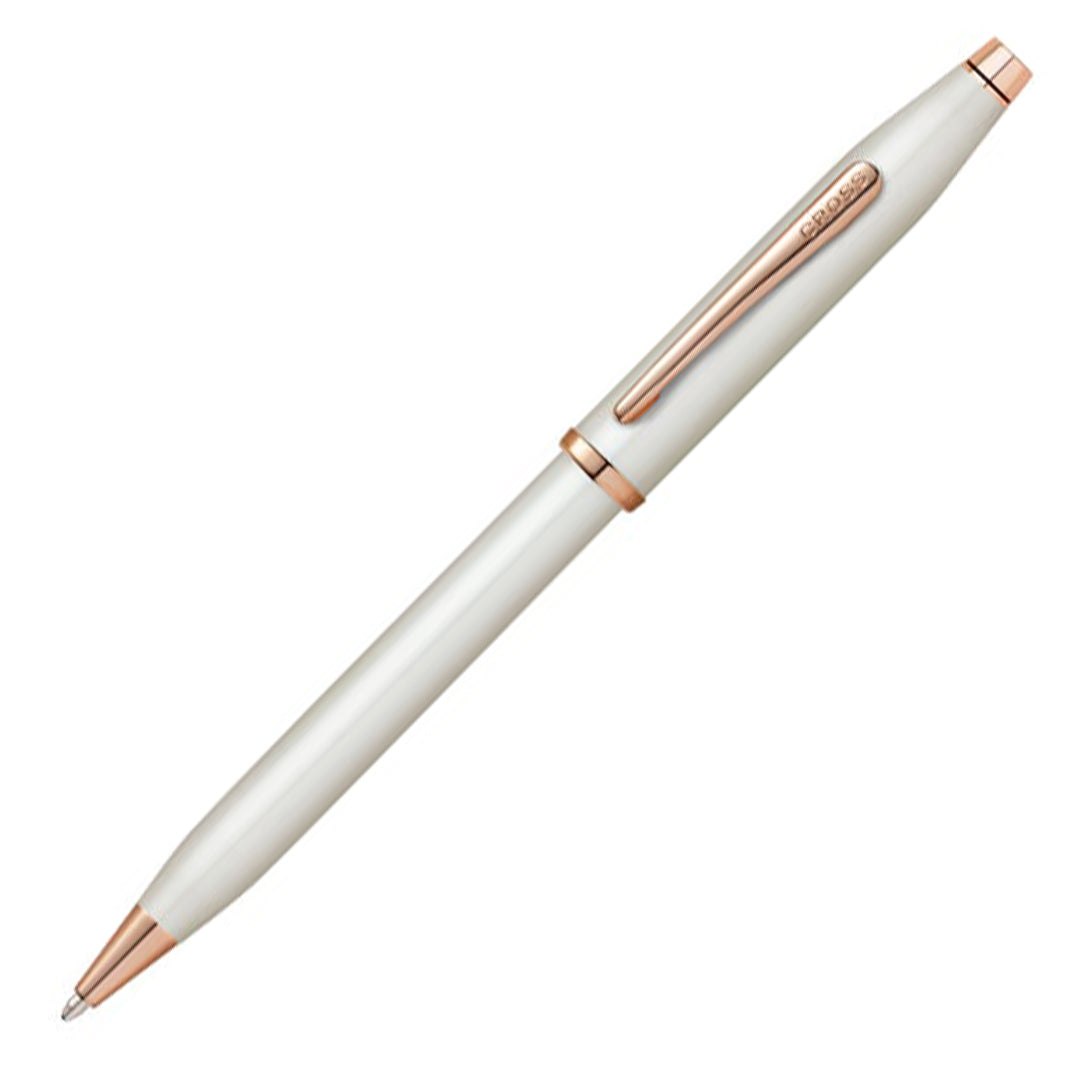 Cross Century II Ballpoint Pen - Pearlescent White Lacquer Finish - Premium Writing Instrument for Office, Business & Gift Giving