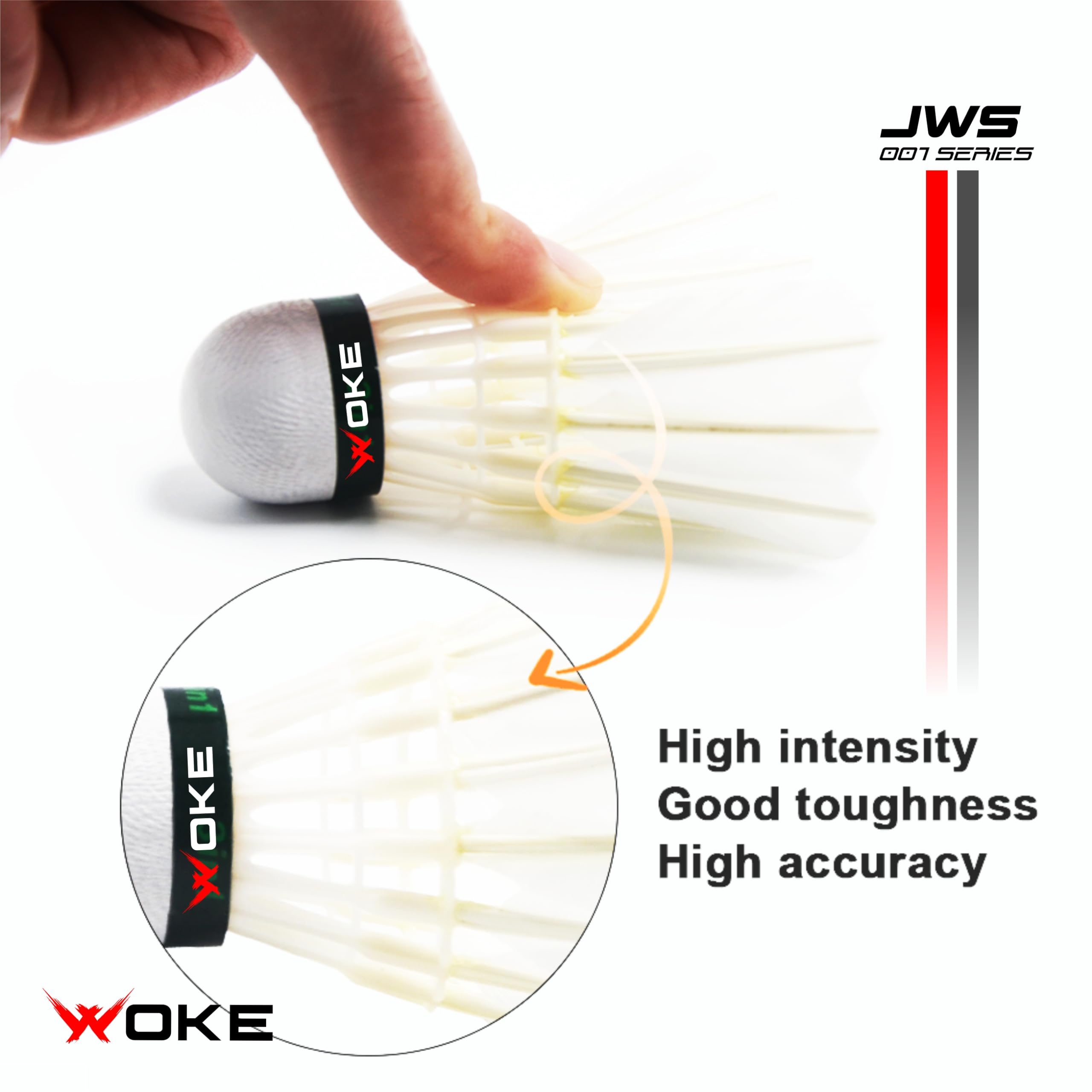 Premium Woke Birdie Feather Badminton Shuttlecock - White (3-Pack) | Professional Tournament Grade, Durable for Indoor & Outdoor Play | Perfect for Competitive Matches, Training Sessions, and Backyard Fun