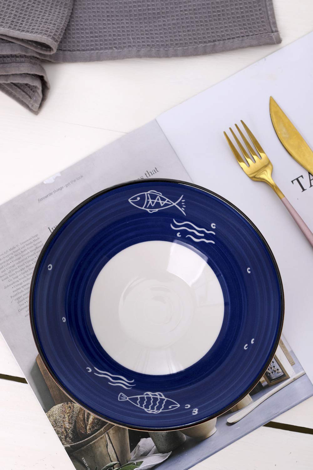4-Piece Porcelain Bowl Set for Ramen, Pho & Salads - 8-inch, 35oz