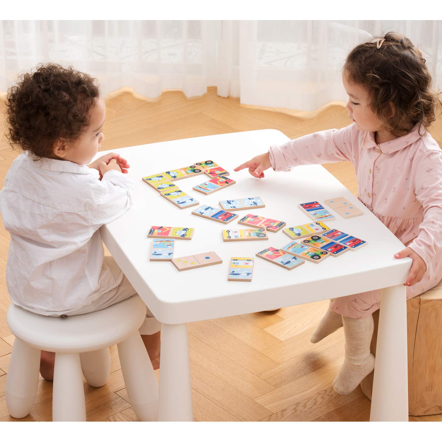 Classic Domino Game Set with Vehicles - 108 Colorful Pieces for Kids & Family Fun | Perfect for Indoor Play, Birthday Gifts & Educational STEM Toys