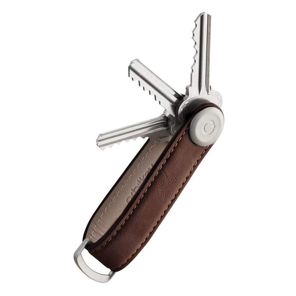 Orbitkey Leather 2.0 Key Organizer - Premium Brown Leather Key Holder for Men & Women | Compact Keychain Organizer for Home, Office & Travel Accessories