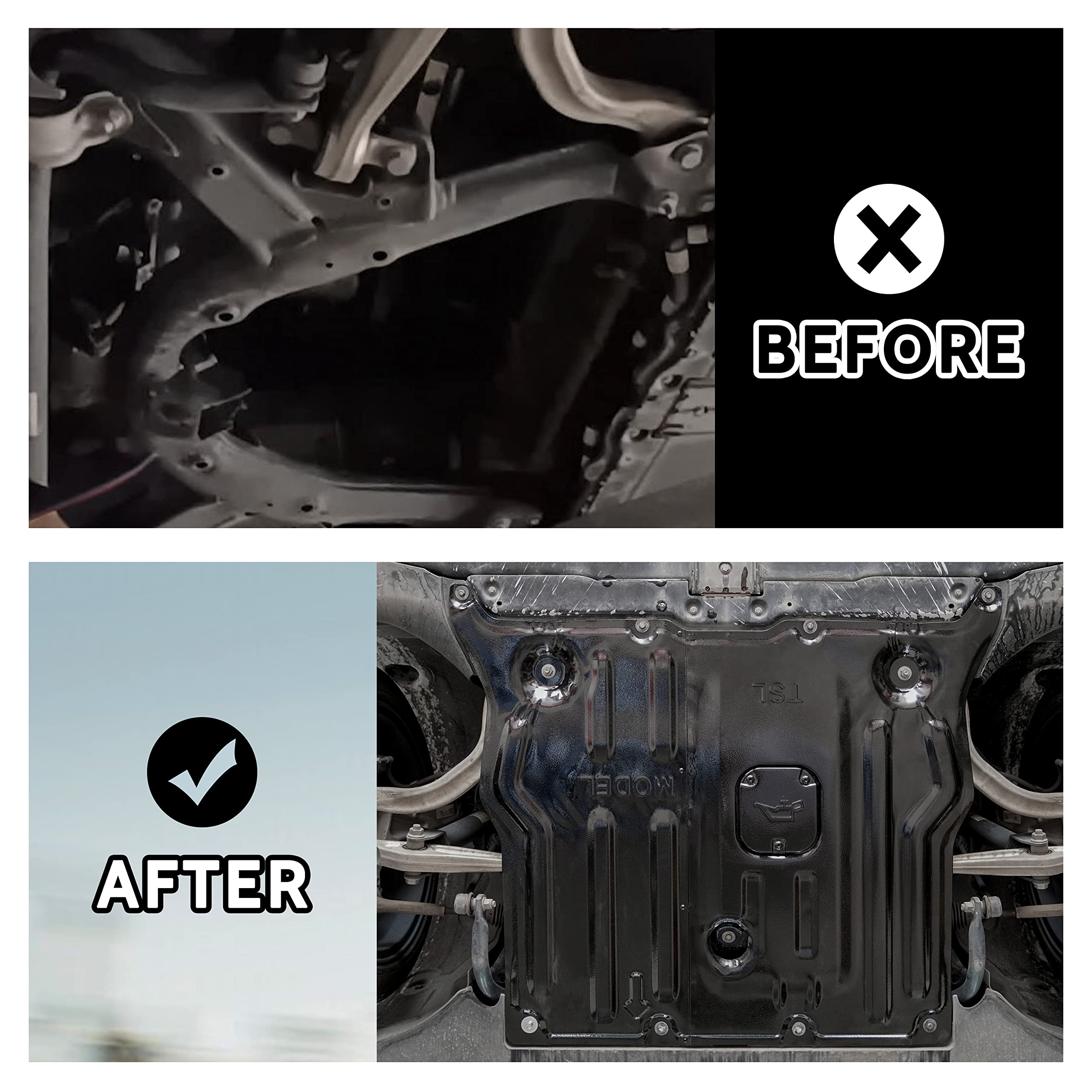 Premium Front Skid Plate for Tesla Model 3 (2017-2024) & Model Y (2020-2024) - Heavy Duty Underbody Engine Guard, Splash Shield & Chassis Protection - Perfect for Off-Roading, Winter Driving & Enhanced Vehicle Protection