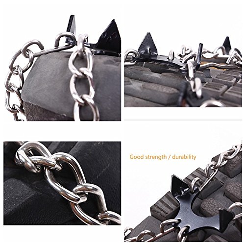 12-Pack Non-Slip Ice Cleats for Shoes - Heavy Duty Snow & Ice Traction Crampons with 12 Steel Spikes - Perfect for Hiking, Climbing, Winter Walking & Outdoor Activities