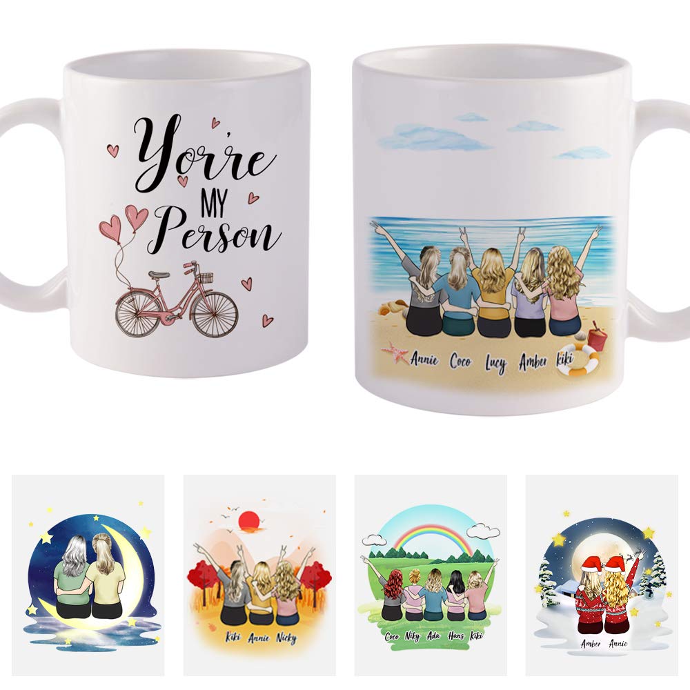 Personalized Best Friend Coffee Mug for Women - Custom Photo & Name Coffee Cup - Funny Long Distance Friendship Gift for BFF - Birthday, Christmas, Moving Away Present - Perfect for Office, Home & Gifting