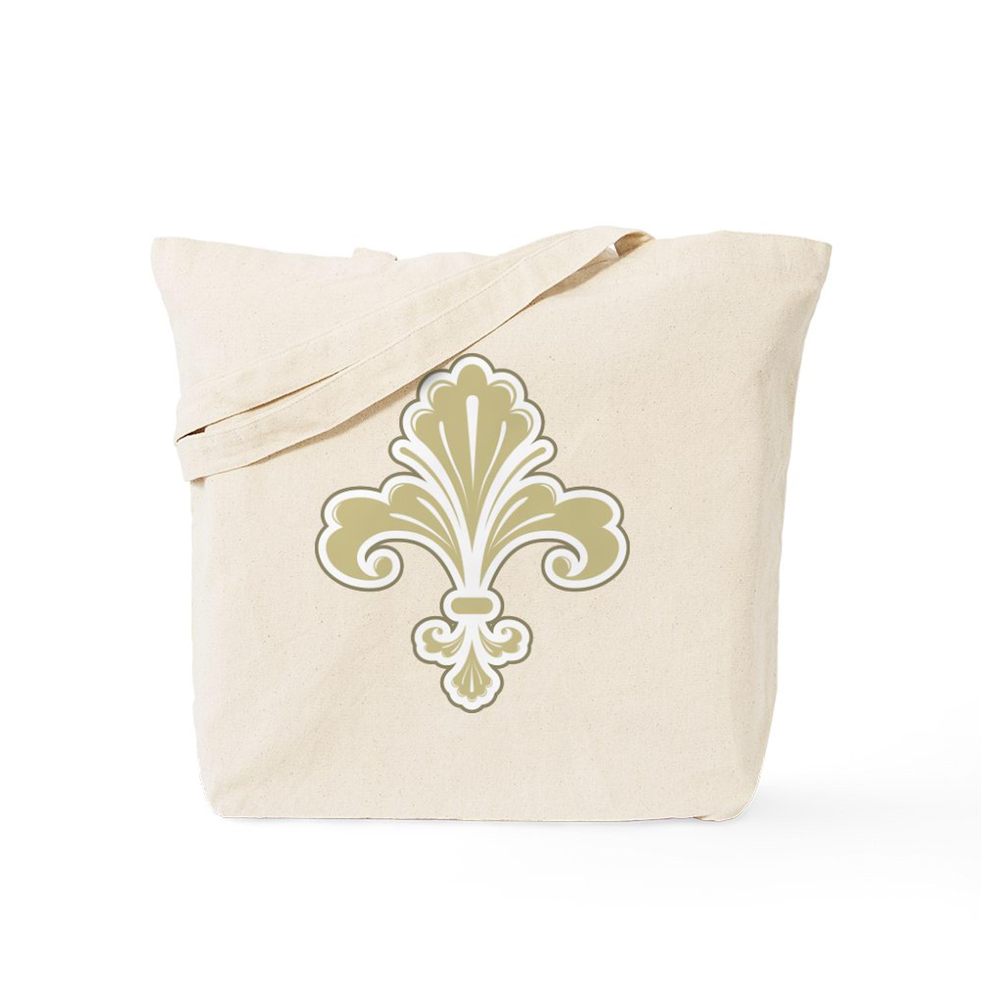 Fleur De Lis Tote Bag - Natural Canvas Reusable Shopping Bag for Groceries, Beach & Everyday Use | Eco-Friendly Cotton Tote