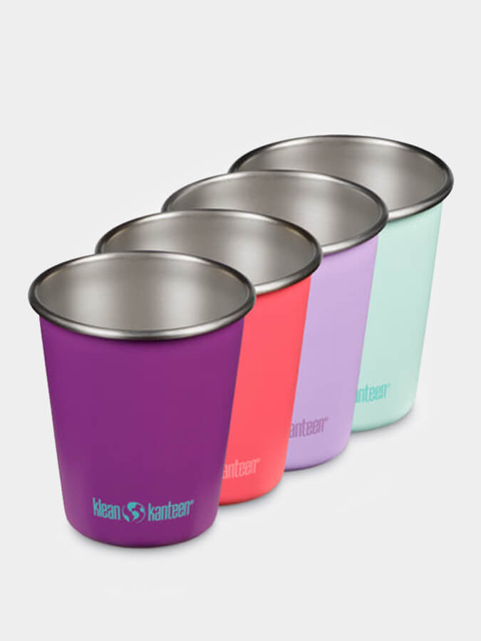 Klean Kanteen 10oz (295ml) Stainless Steel Cups - 4 Pack Set for Camping, Hiking & Outdoor Adventures