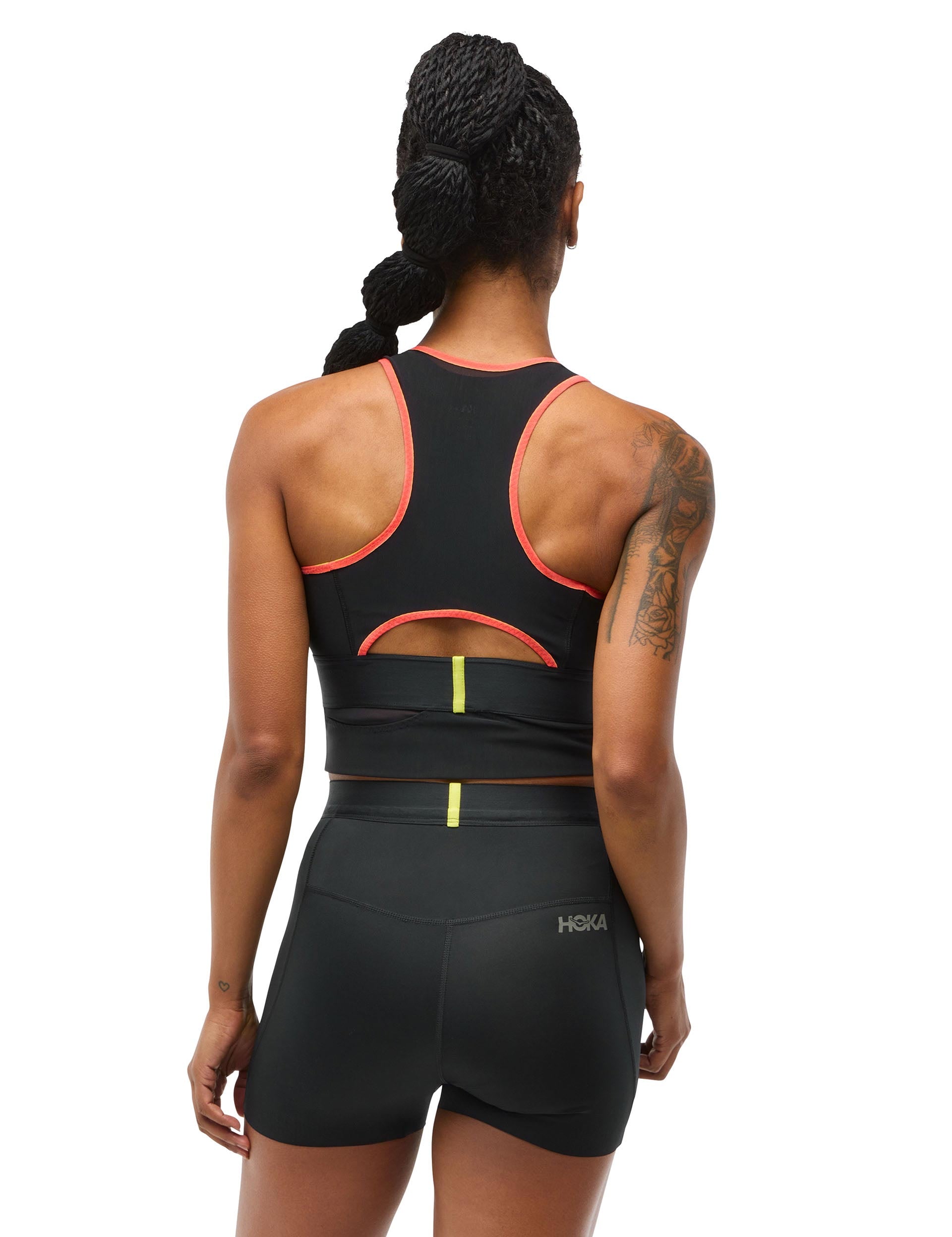 Race Day Sports Bra - High Support Black Workout Bra for Running, Yoga & Gym