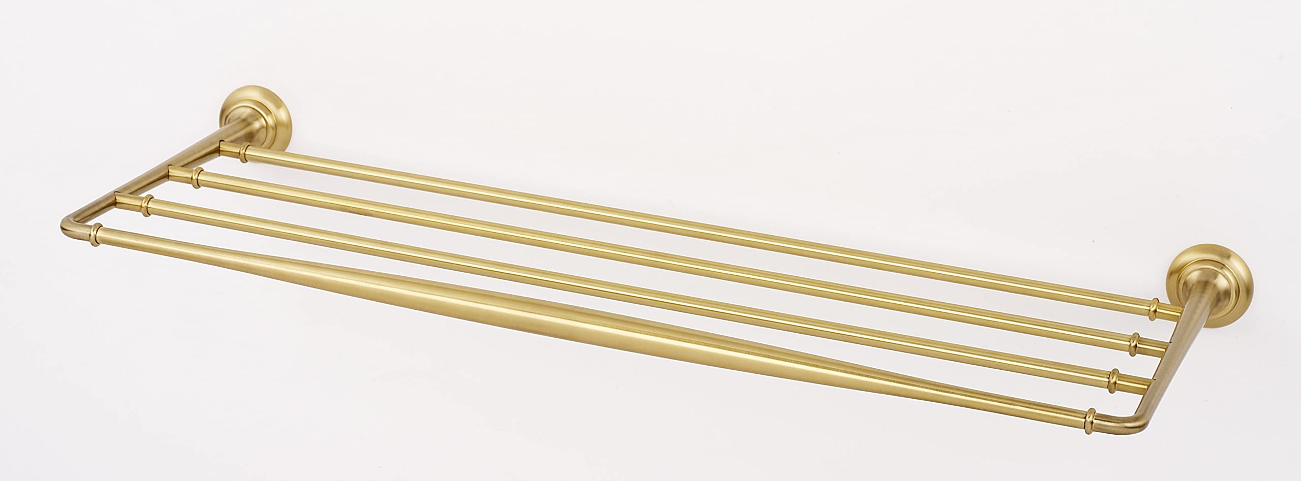 Polished Brass Wall Mounted Towel Rack - Bathroom & Kitchen Organizer for Hand Towels, Dish Towels & Washcloths | Rust-Resistant & Space-Saving Design