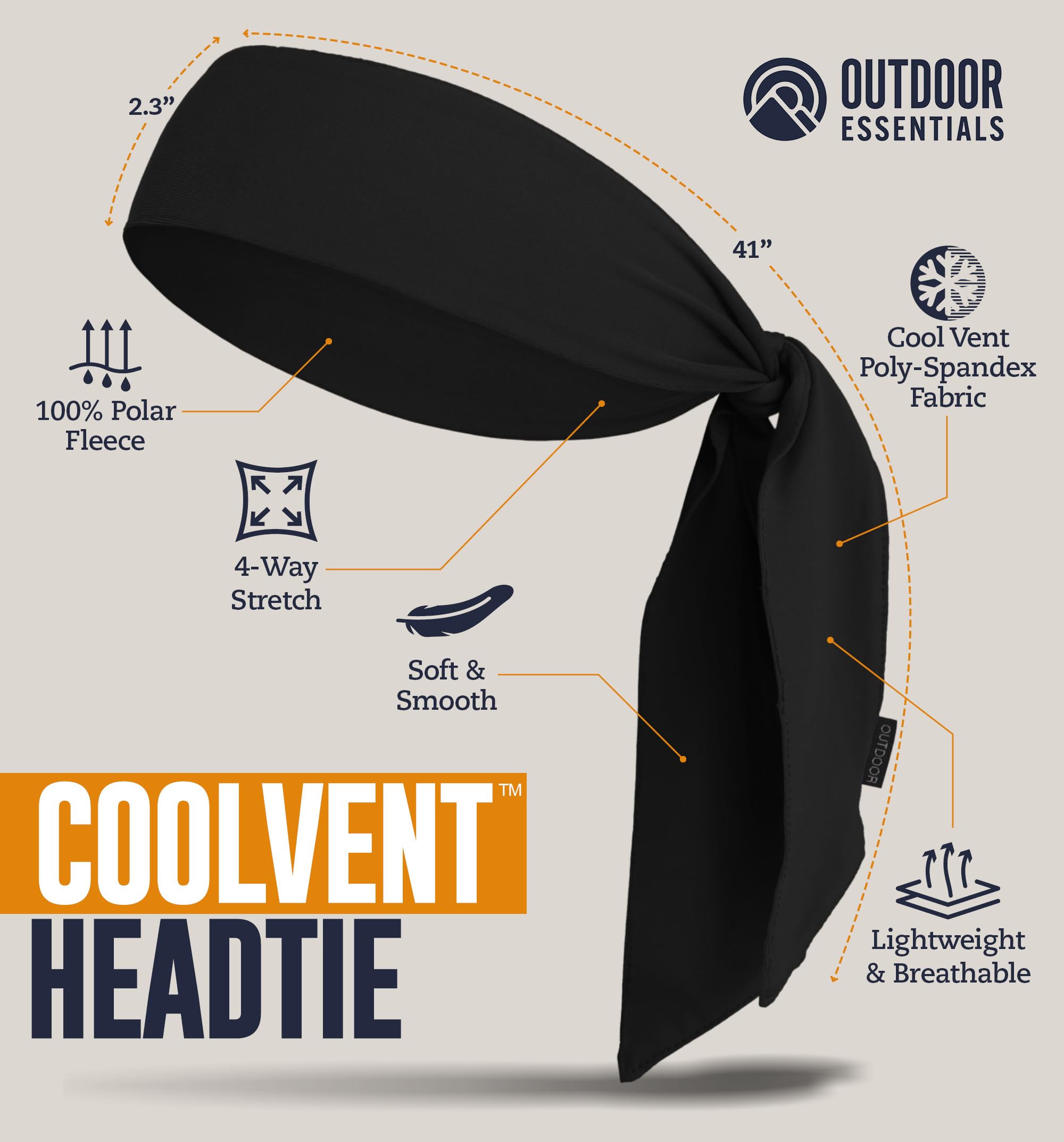Cooling Tie Headband for Women & Men - Breathable Ninja Headbands for Running, Basketball, Football & Sports - Perfect for Workouts, Training & Outdoor Activities