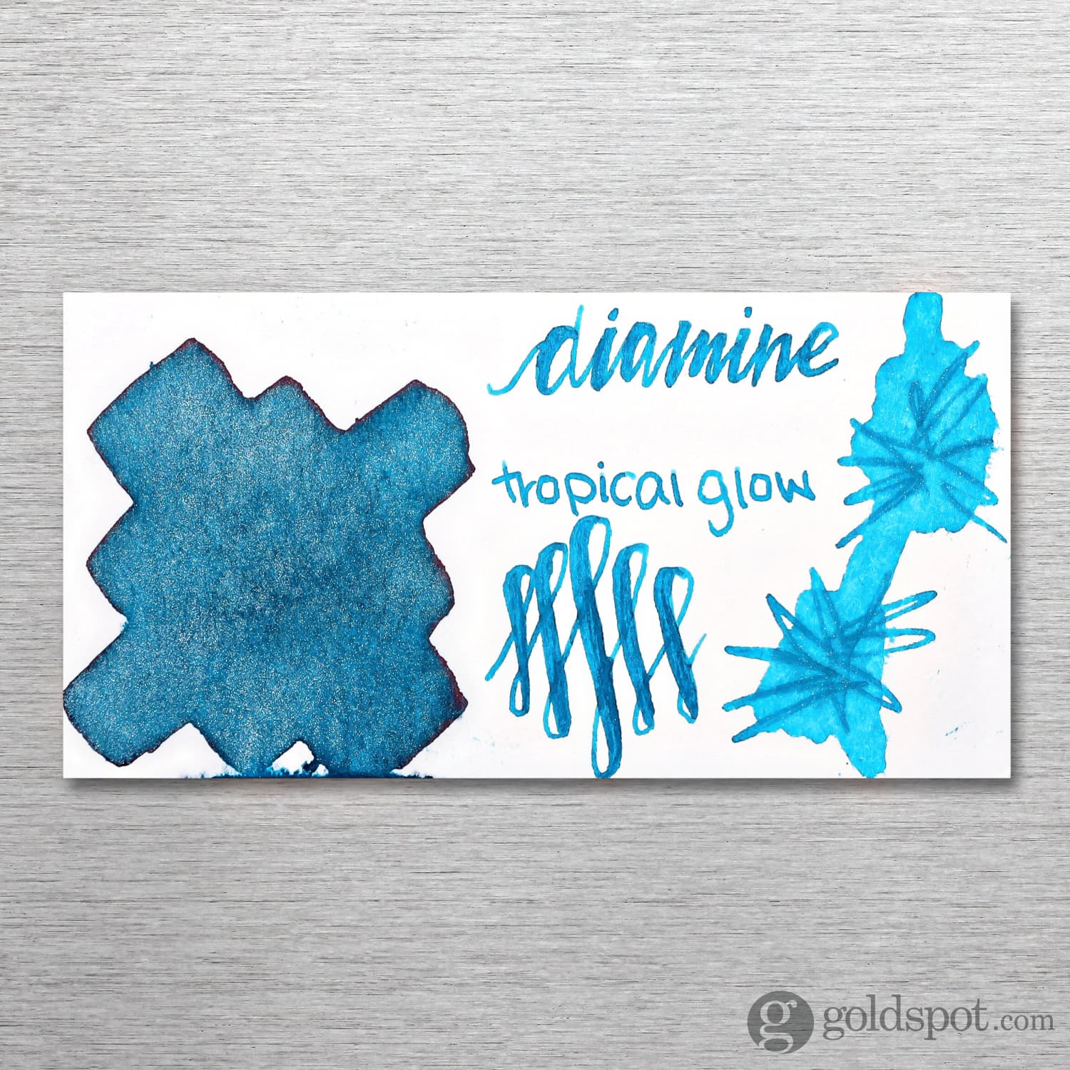 Diamine Shimmer Bottled Ink - Tropical Glow Blue (50mL) | Vibrant Calligraphy & Fountain Pen Ink for Artistic Writing, Journaling & Gift Giving