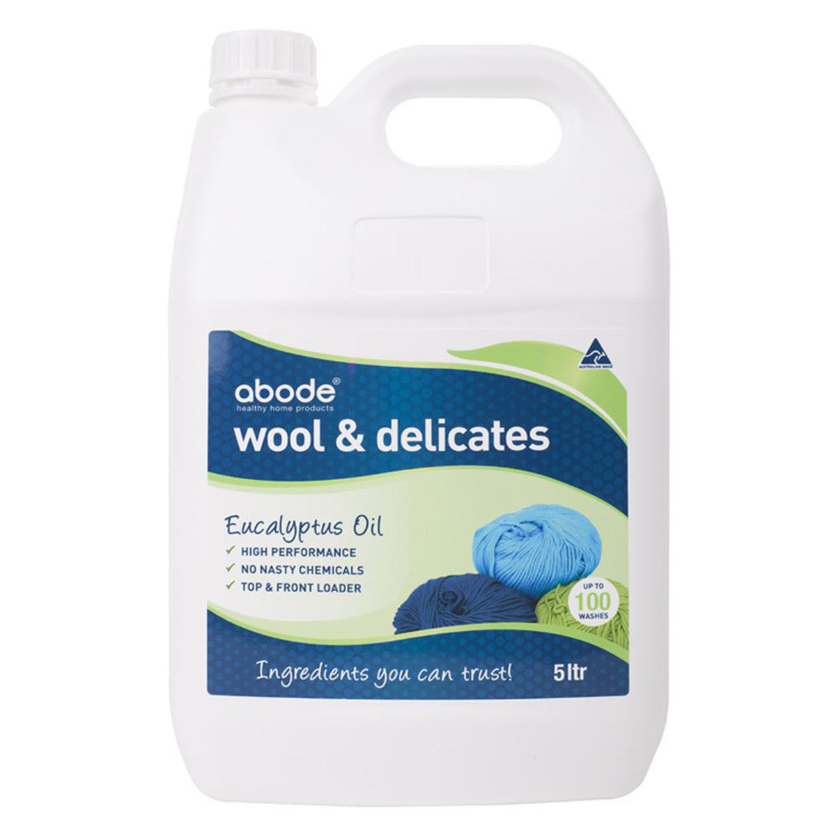 ABODE Wool Wash & Delicates Eucalyptus 4L - Gentle Laundry Detergent for Hand & Machine Washing - Perfect for Wool, Silk, Cashmere & Baby Clothes - Eco-Friendly & Hypoallergenic