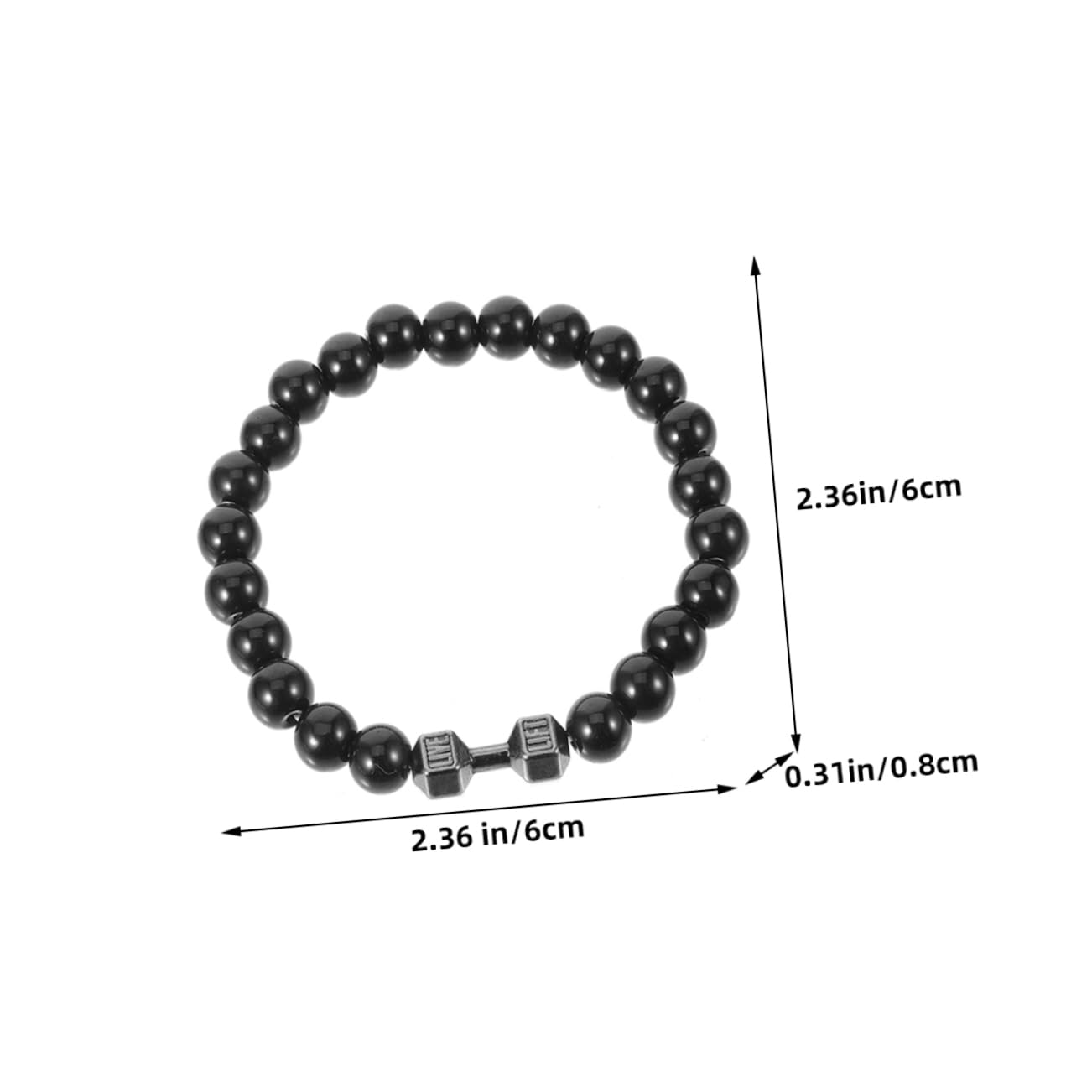 4-Pack Black Volcanic Rock Dumbbell Bracelets for Men - Adjustable Wrist Weights for Fitness Training, Gym Workouts & Outdoor Activities